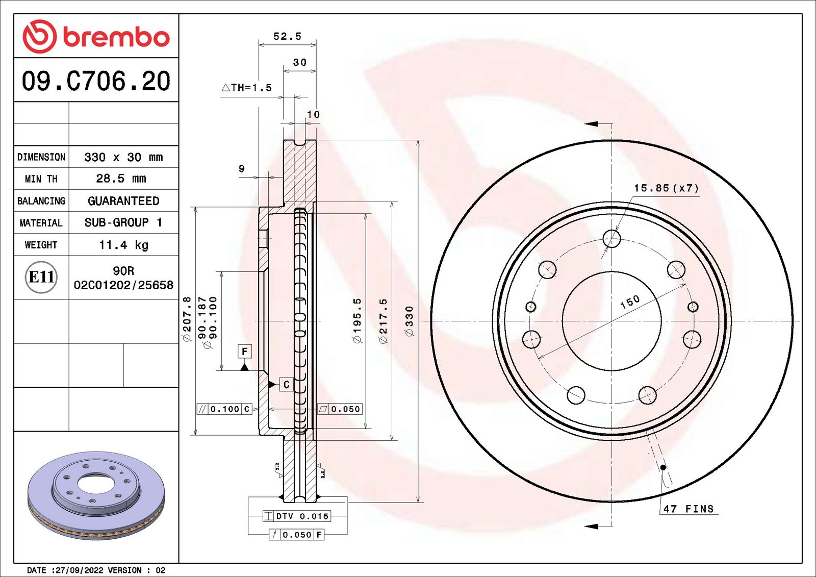 PRIME Front Disc Brake Rotor - 09.C706.20_01