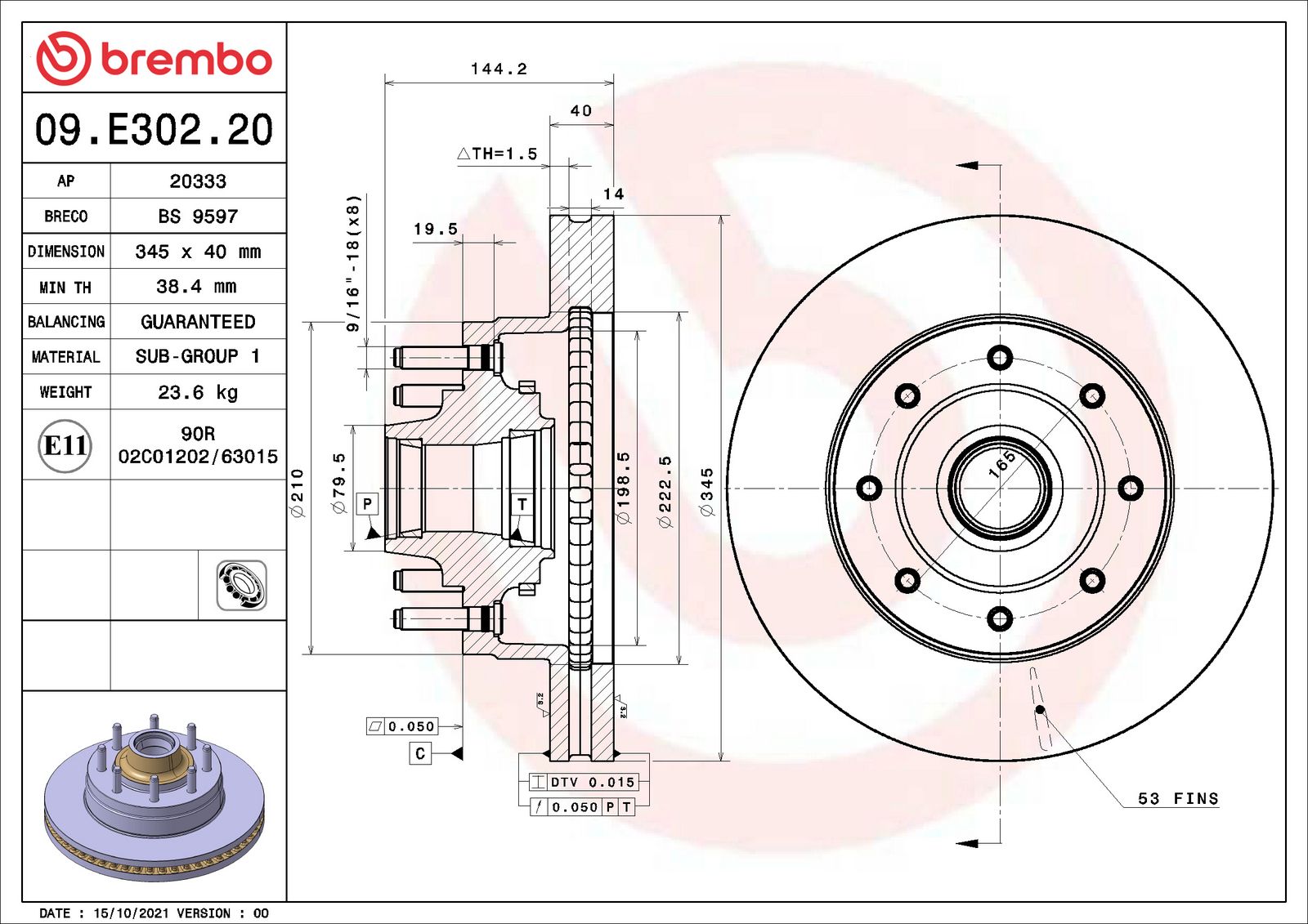 PRIME Front Disc Brake Rotor - 09.E302.20_01
