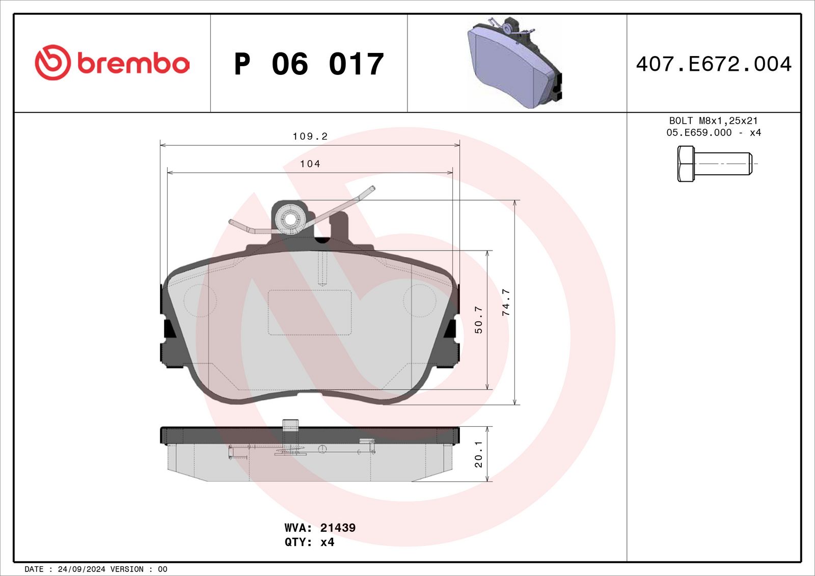 PRIME Low-Met Front Disc Brake Pad Set - P06017_03