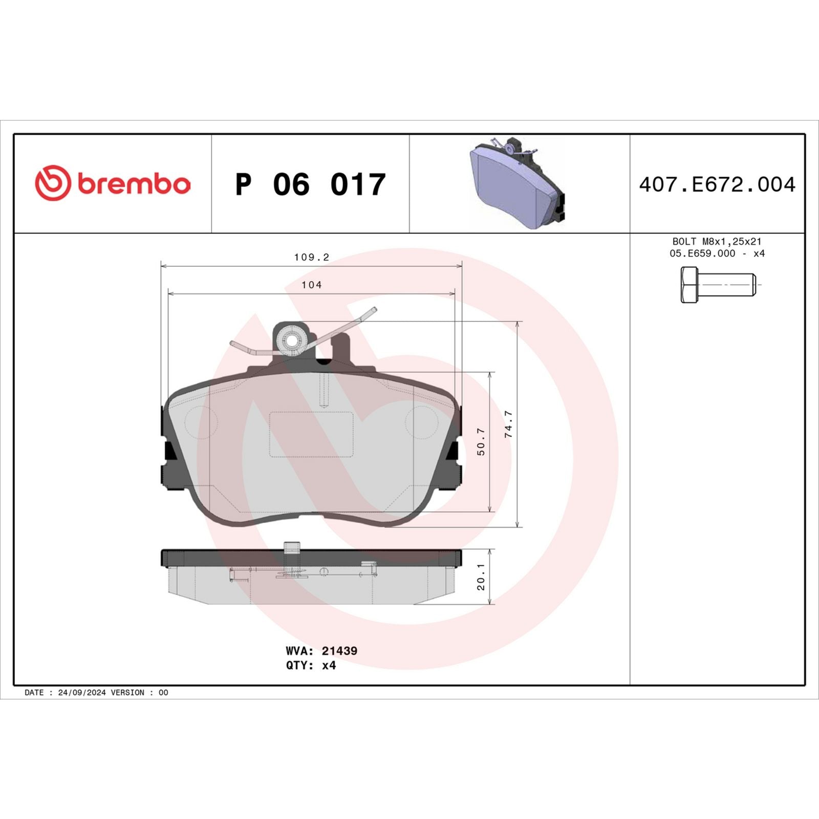 PRIME Low-Met Front Disc Brake Pad Set - P06017_04