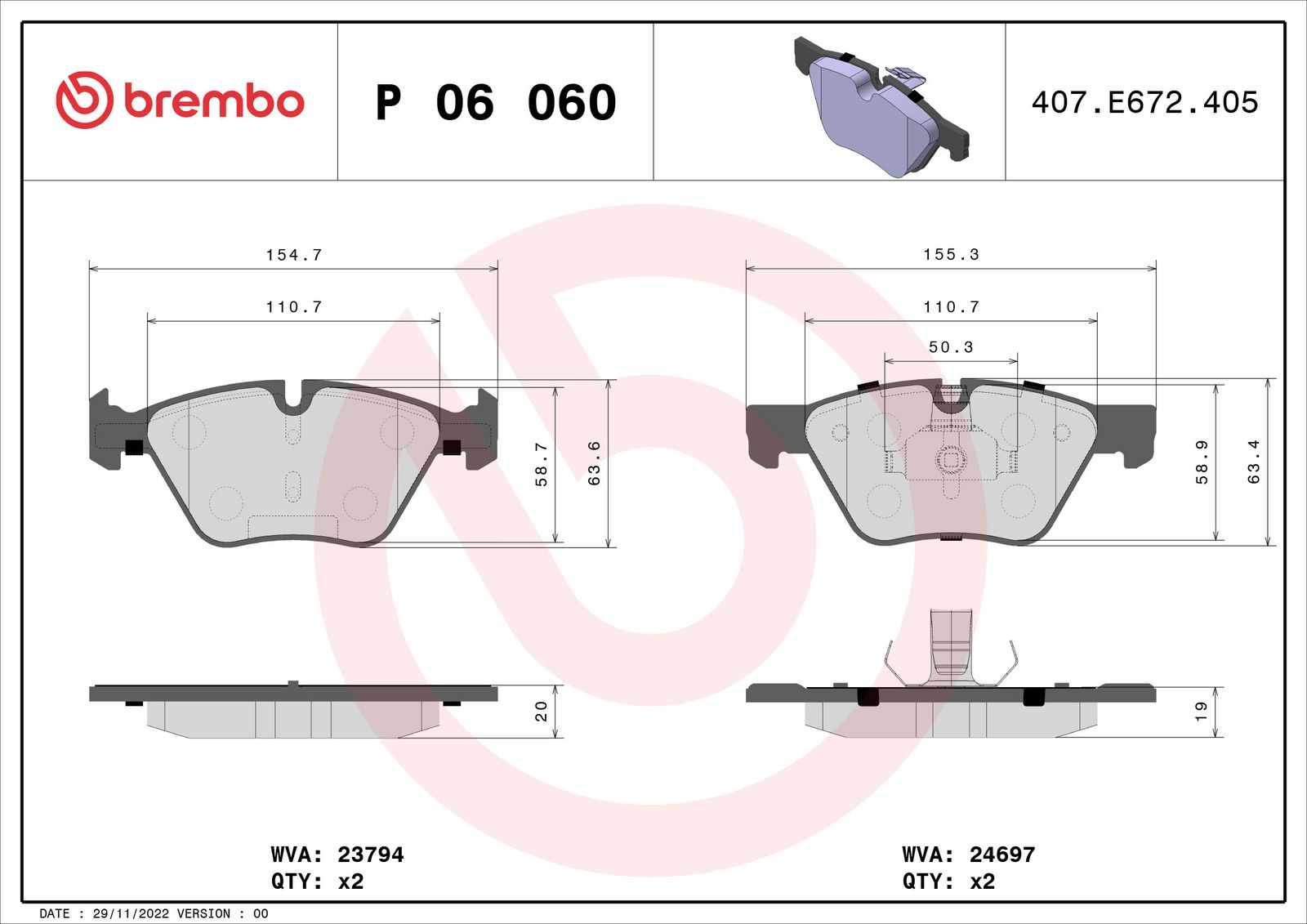 PRIME Low-Met Front Disc Brake Pad Set - P06060_01