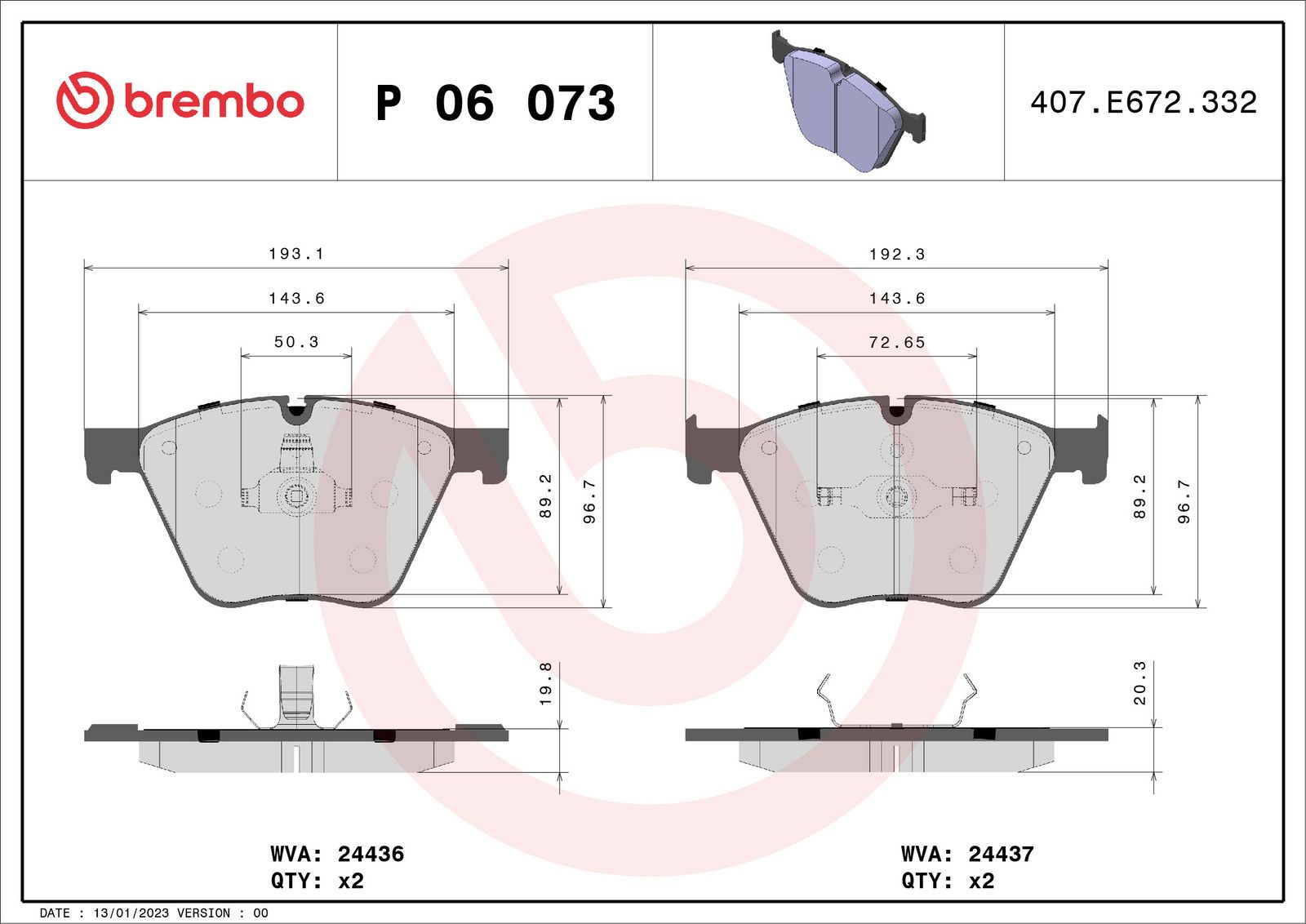 PRIME Low-Met Front Disc Brake Pad Set - P06073_03