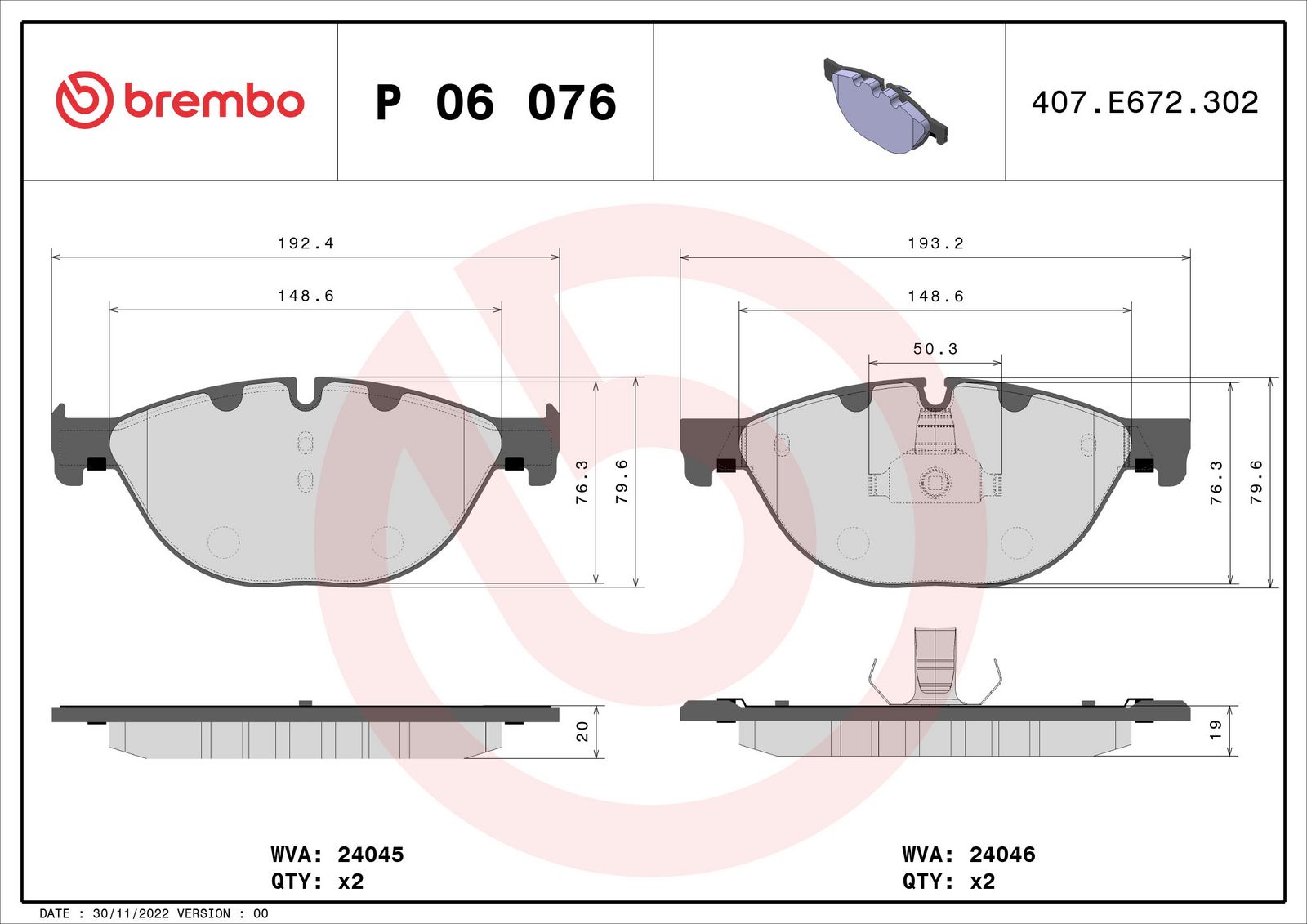 PRIME Low-Met Front Disc Brake Pad Set - P06076_03
