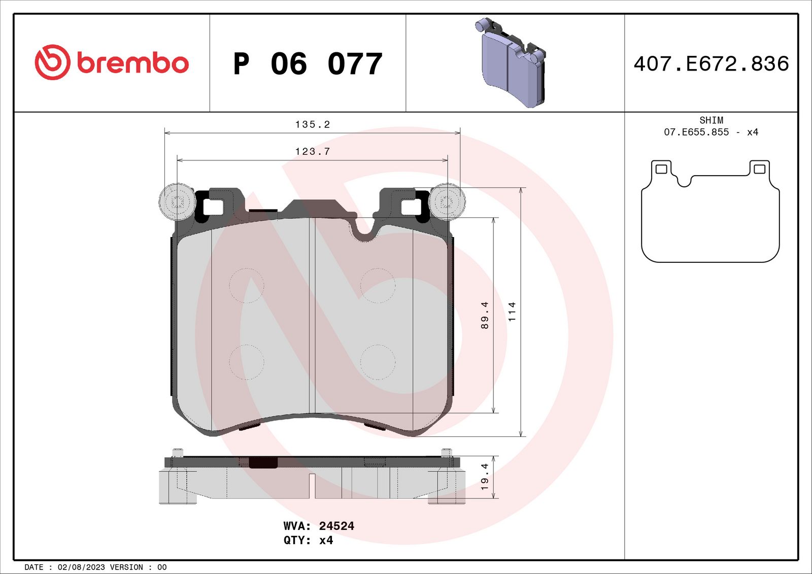 PRIME Low-Met Front Disc Brake Pad Set - P06077_03
