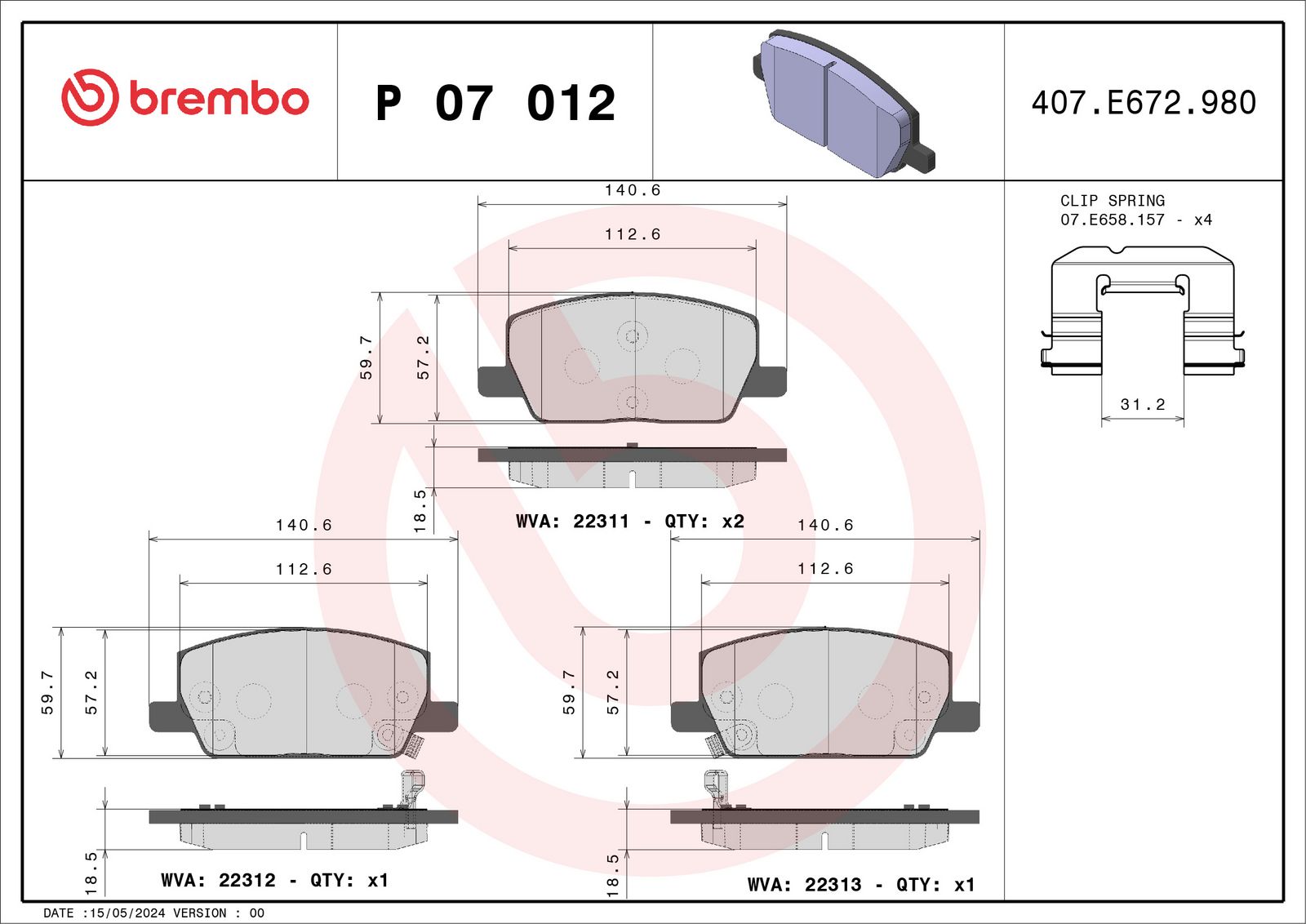 PRIME Low-Met Front Disc Brake Pad Set - P07012_01