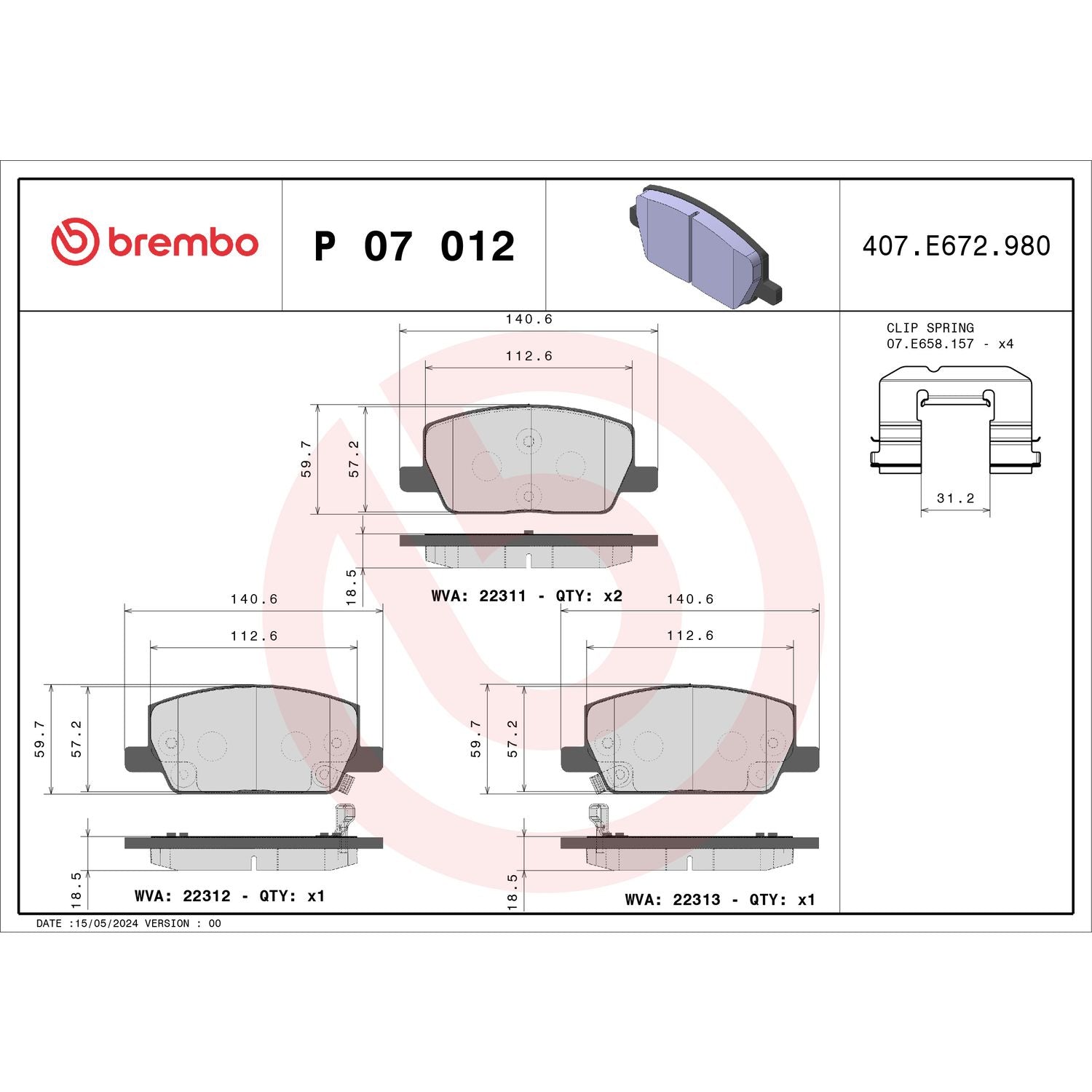 PRIME Low-Met Front Disc Brake Pad Set - P07012_02