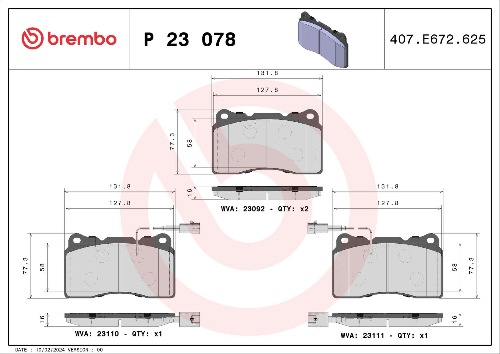PRIME Low-Met Front Disc Brake Pad Set - P23078_03