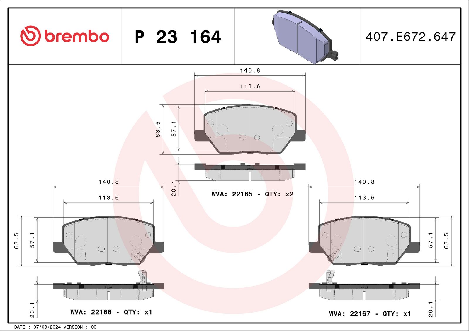 PRIME Low-Met Front Disc Brake Pad Set - P23164_01