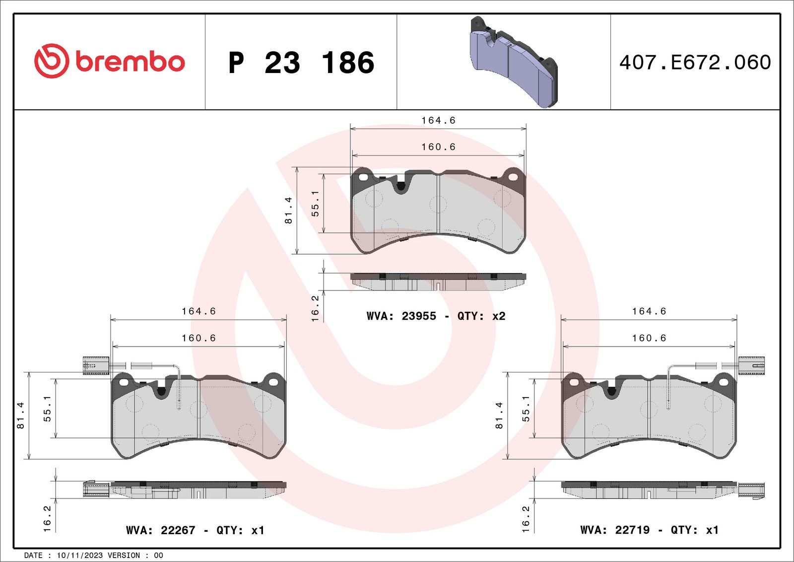 PRIME Low-Met Front Disc Brake Pad Set - P23186_03