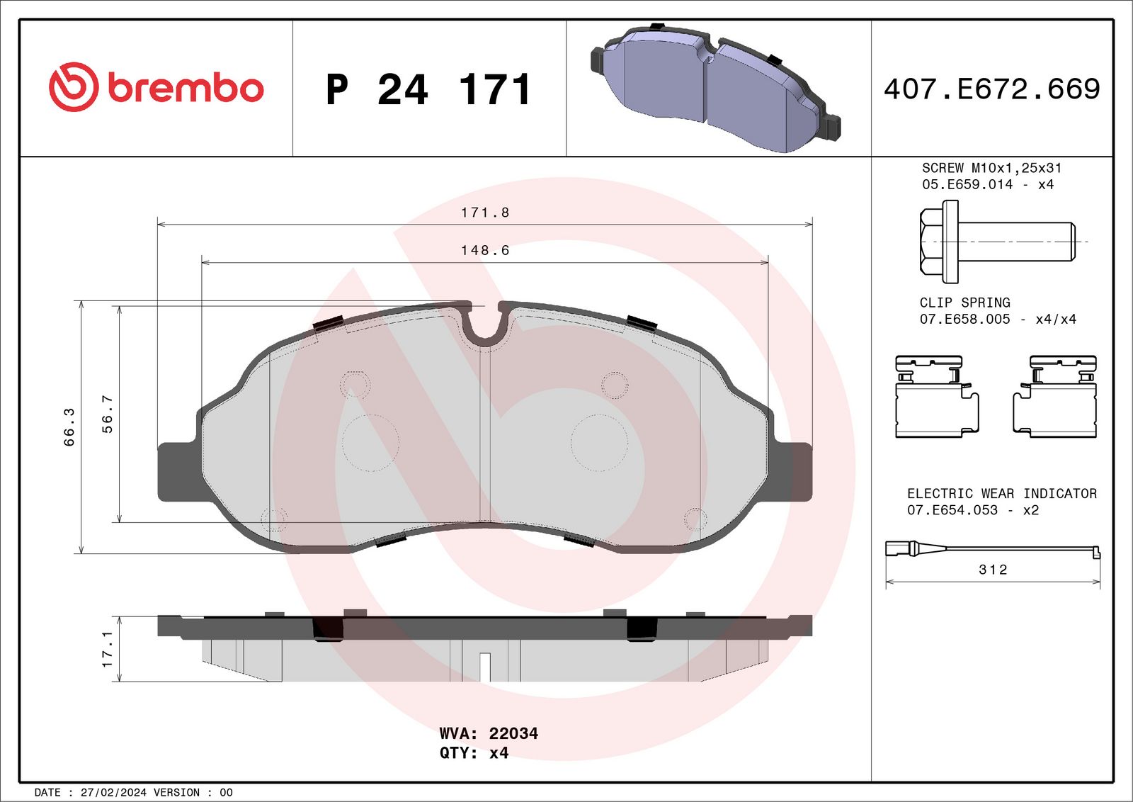PRIME Low-Met Front Disc Brake Pad Set - P24171_01