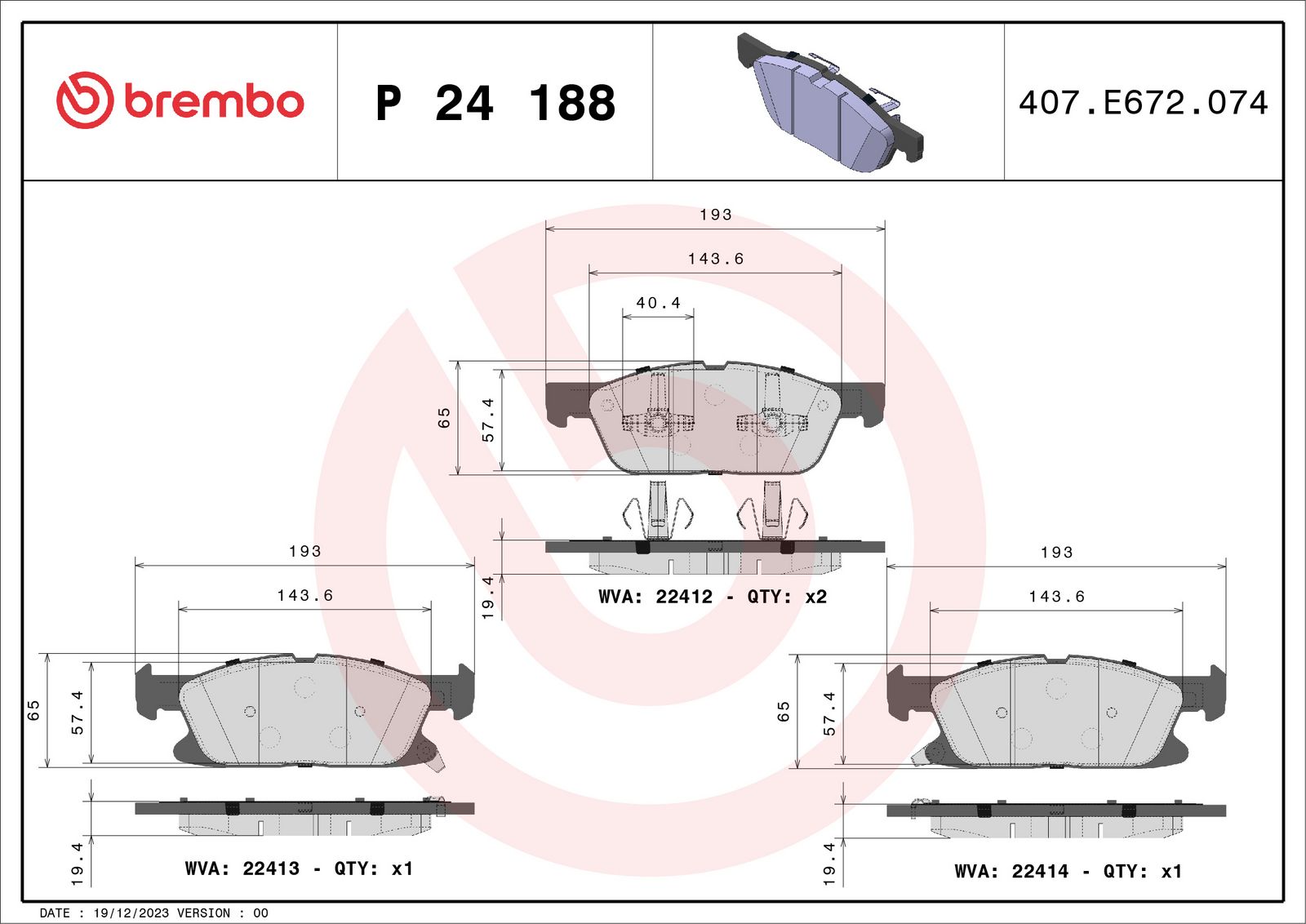 PRIME Low-Met Front Disc Brake Pad Set - P24188_01