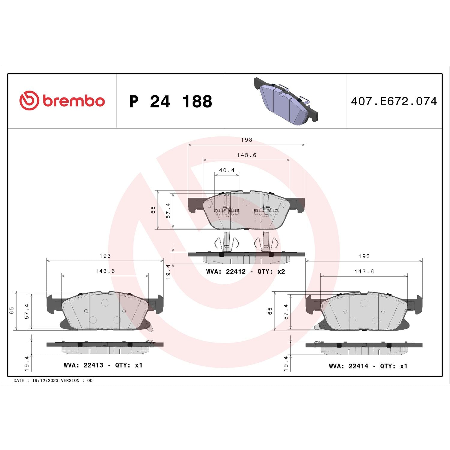 PRIME Low-Met Front Disc Brake Pad Set - P24188_02