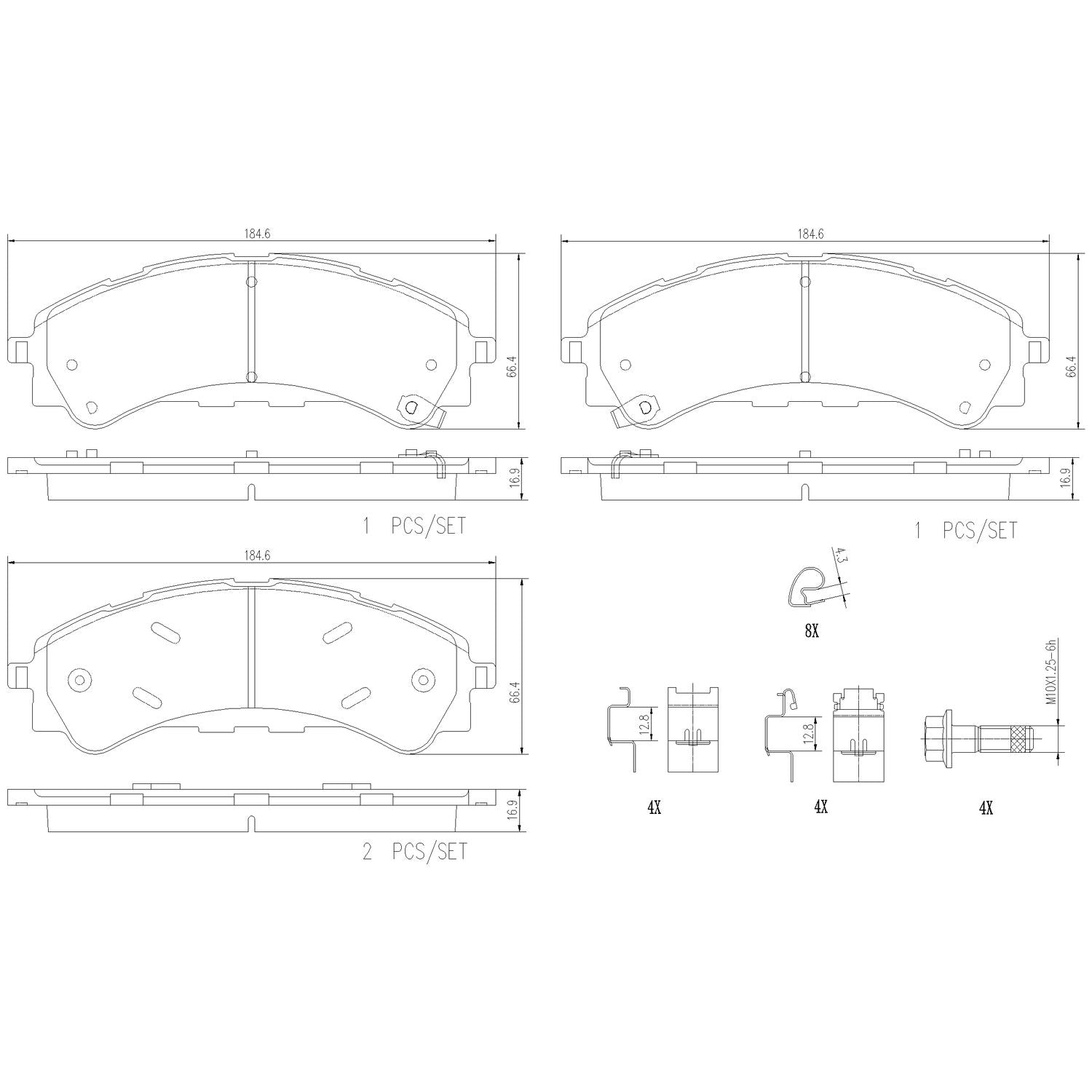PRIME Low-Met Front Disc Brake Pad Set - P24241_01