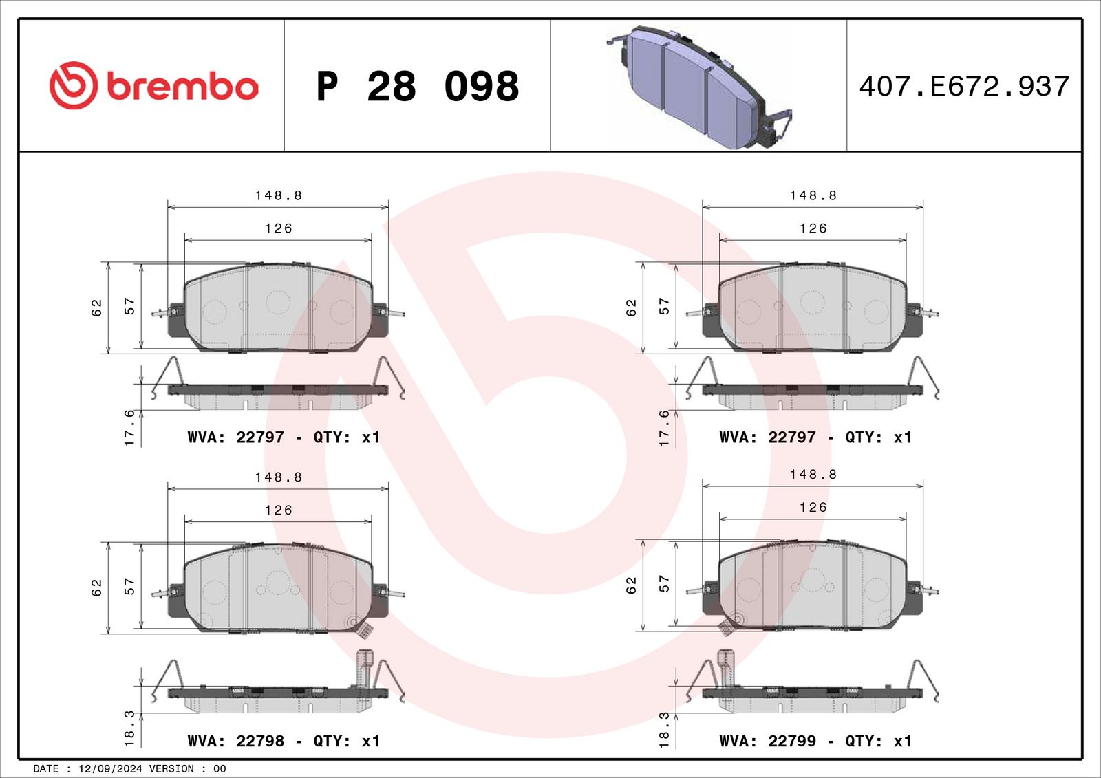 PRIME Low-Met Front Disc Brake Pad Set - P28098_01