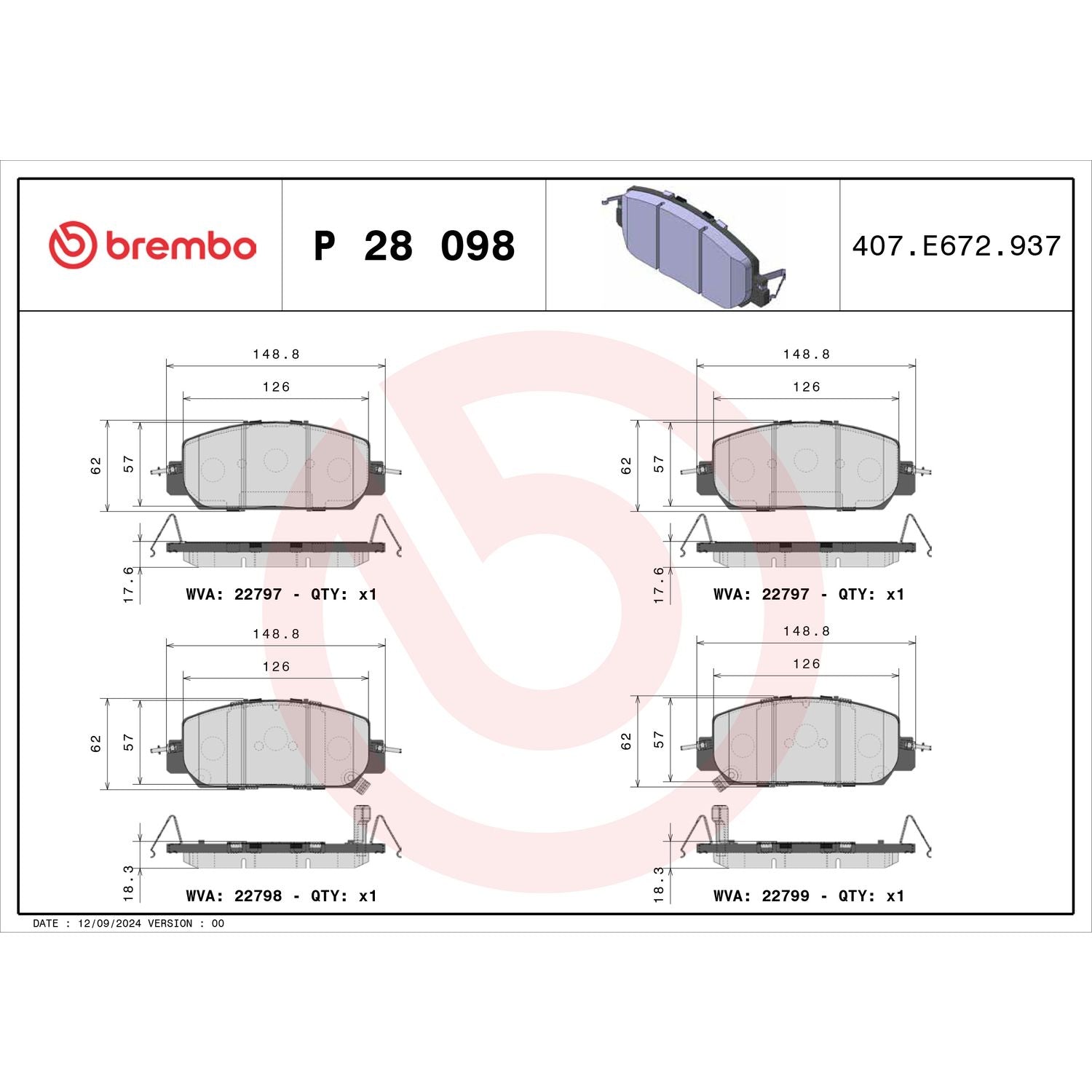 PRIME Low-Met Front Disc Brake Pad Set - P28098_02