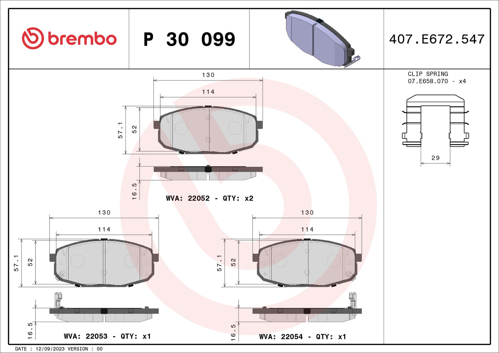 PRIME Low-Met Front Disc Brake Pad Set - P30099_01