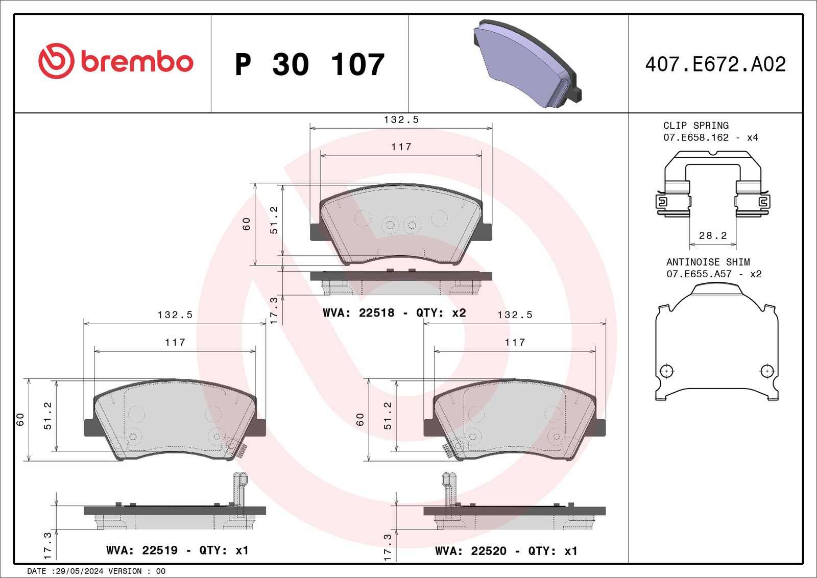 PRIME Low-Met Front Disc Brake Pad Set - P30107_01
