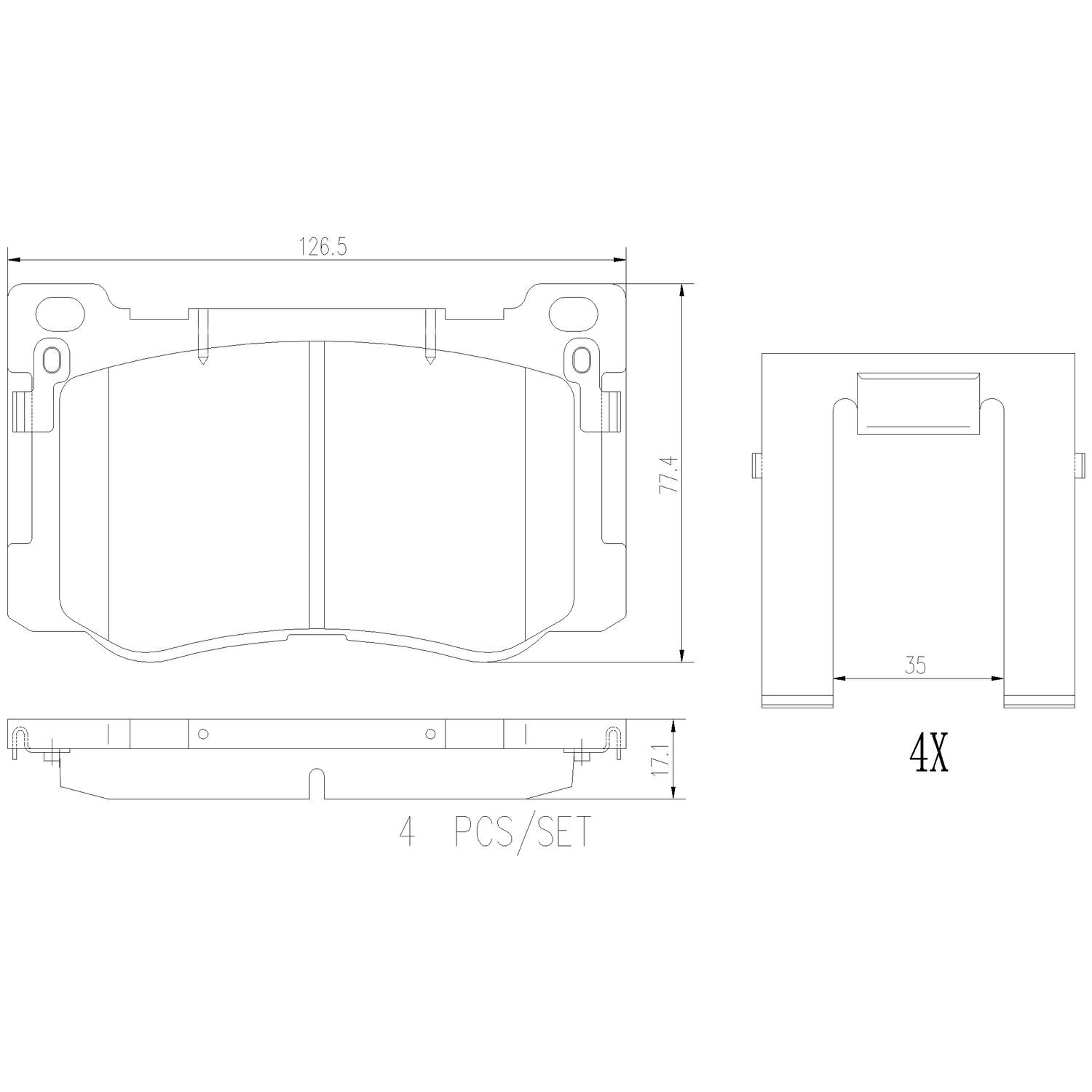 PRIME Low-Met Front Disc Brake Pad Set - P30131_01