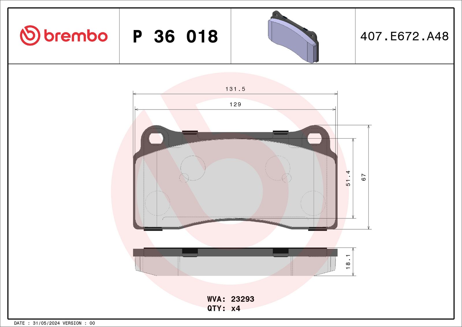 PRIME Low-Met Front Disc Brake Pad Set - P36018_01