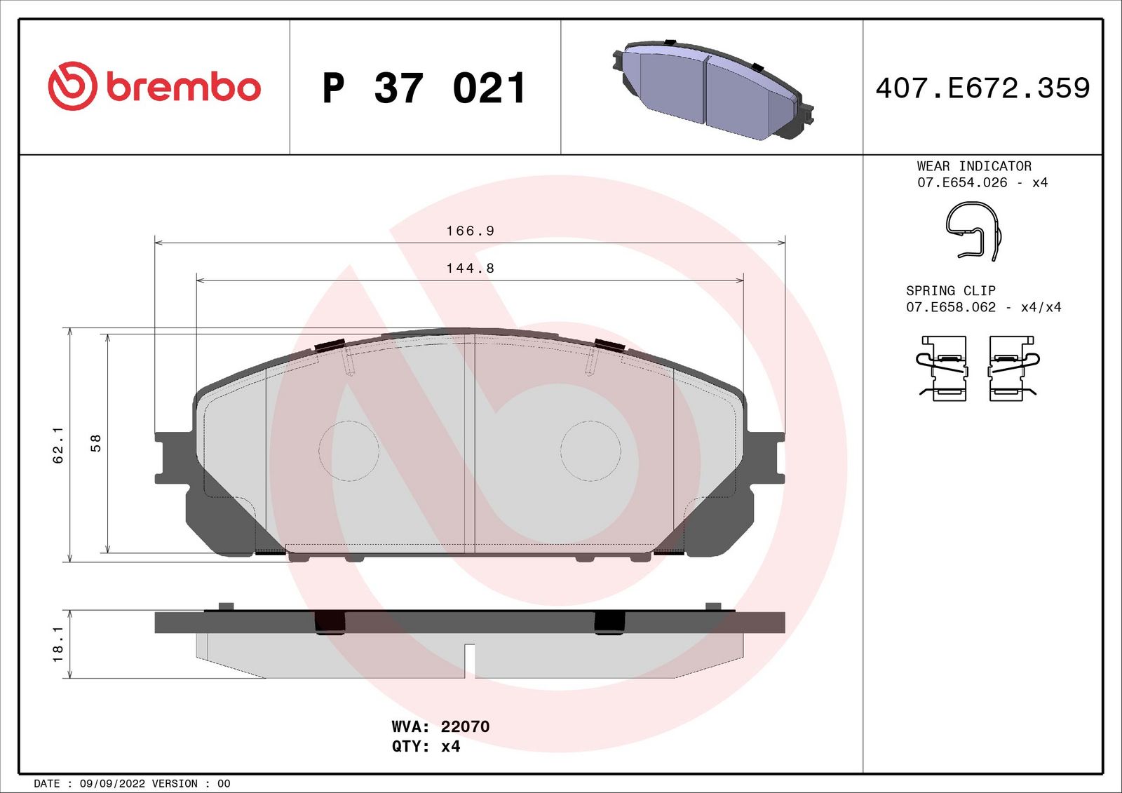 PRIME Low-Met Front Disc Brake Pad Set - P37021_01