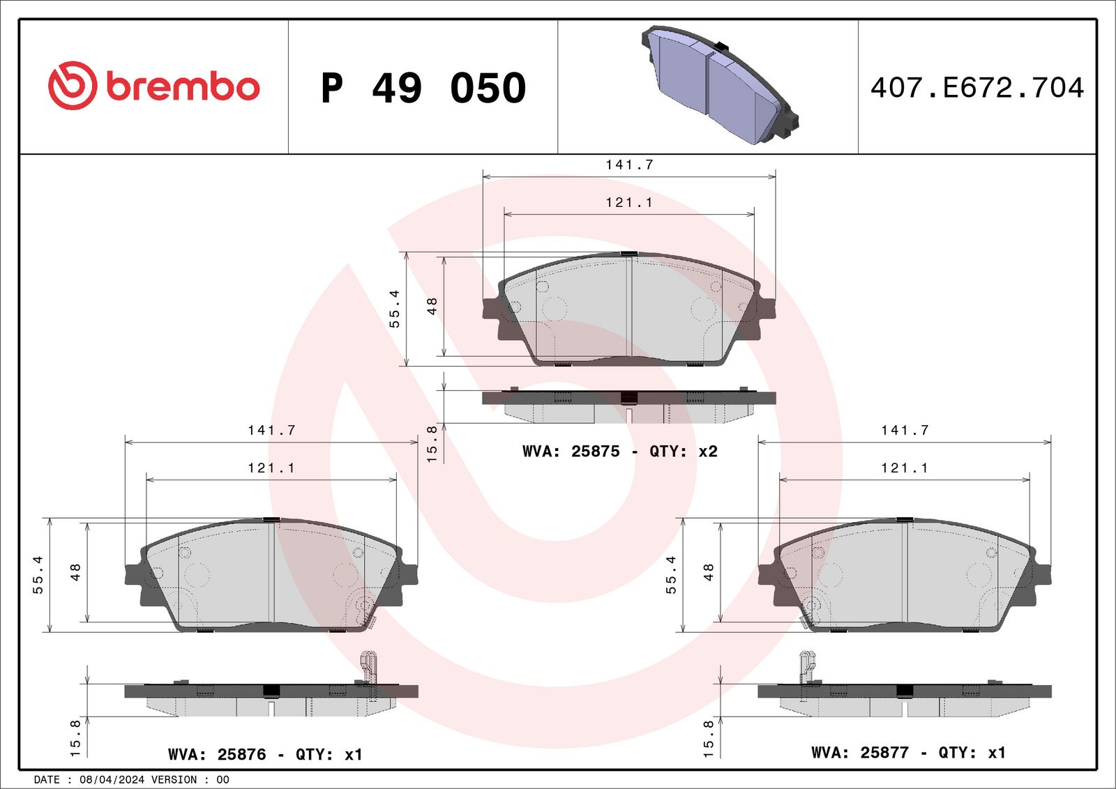PRIME Low-Met Front Disc Brake Pad Set - P49050_01