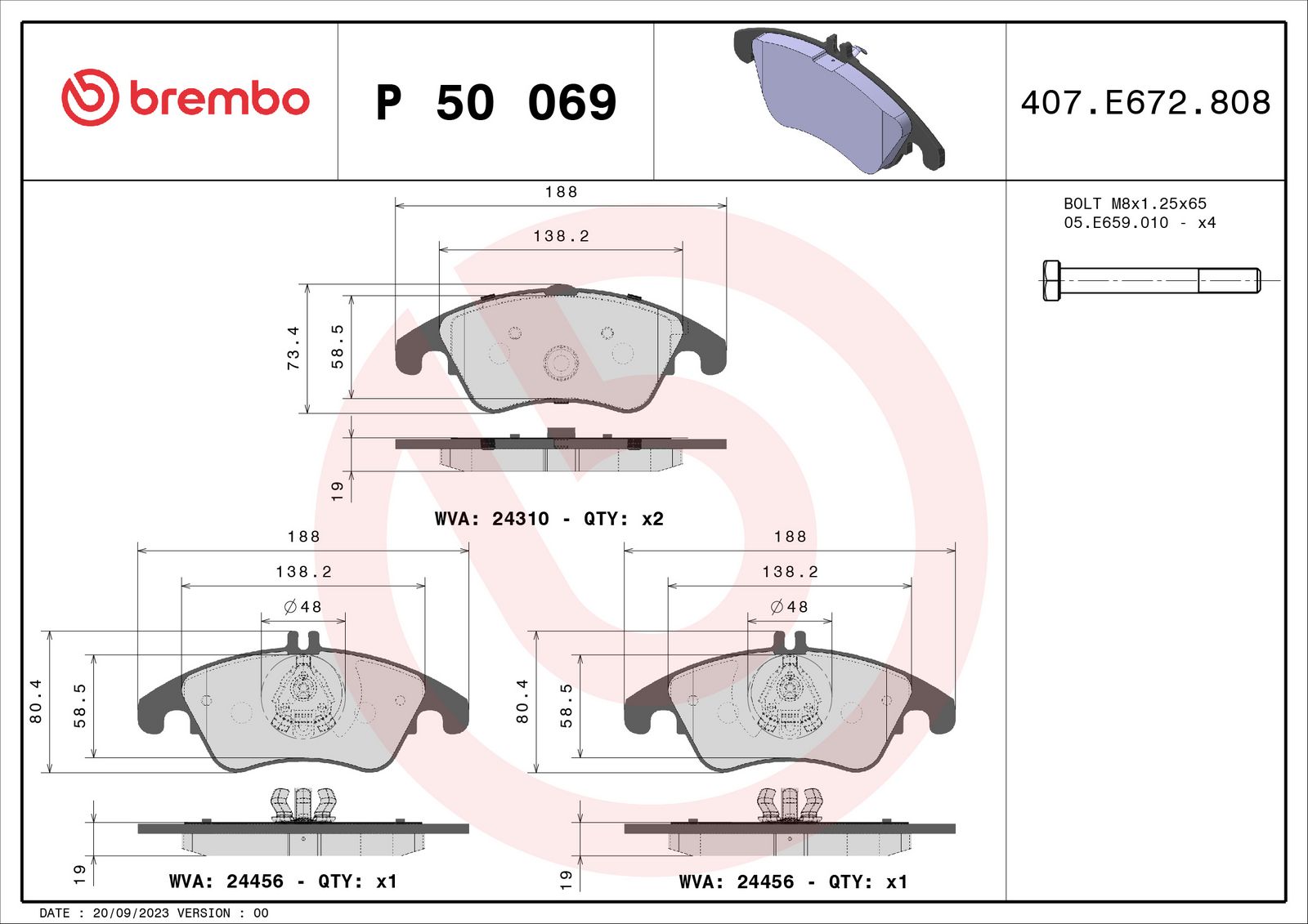 PRIME Low-Met Front Disc Brake Pad Set - P50069_03
