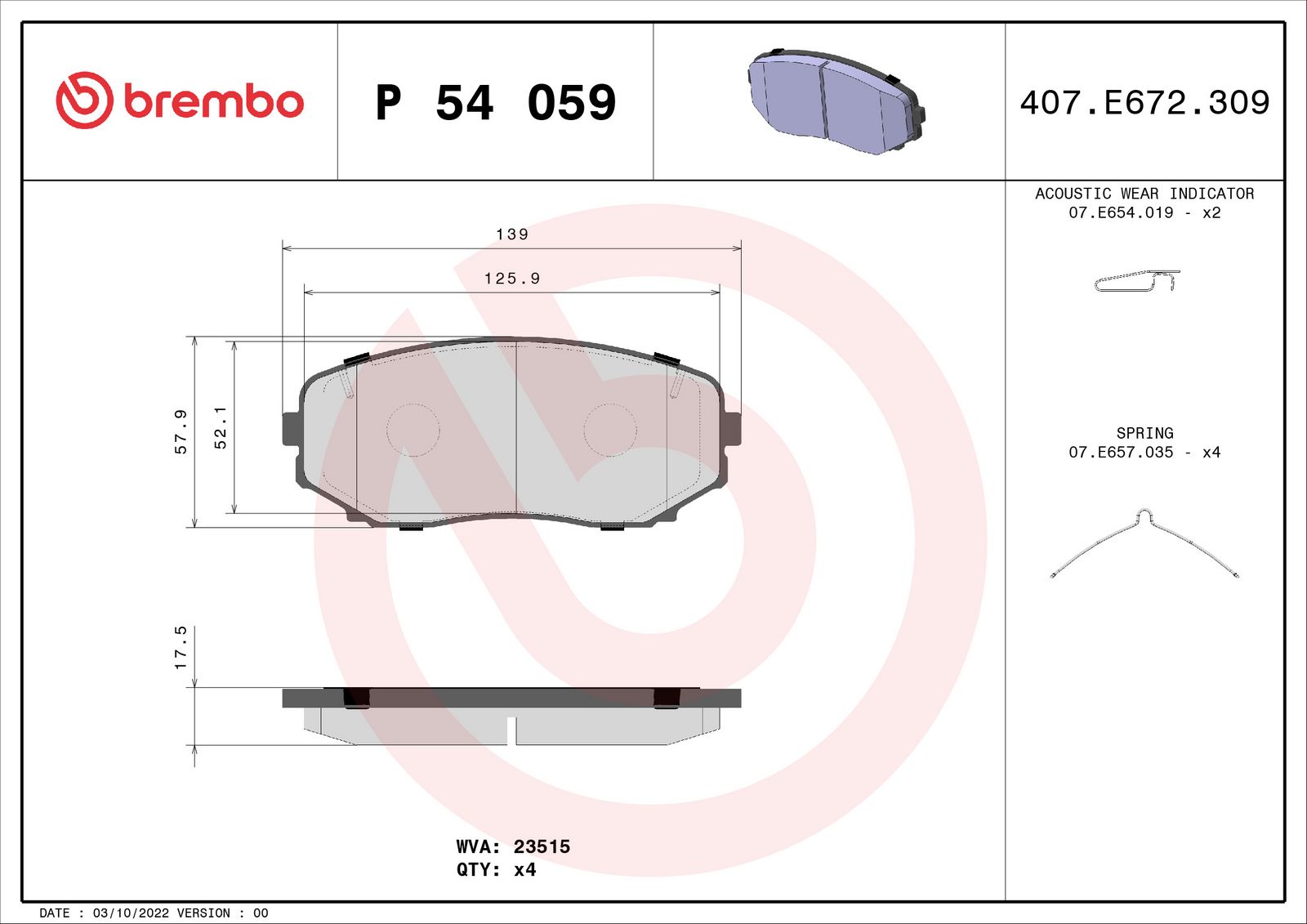 PRIME Low-Met Front Disc Brake Pad Set - P54059_01