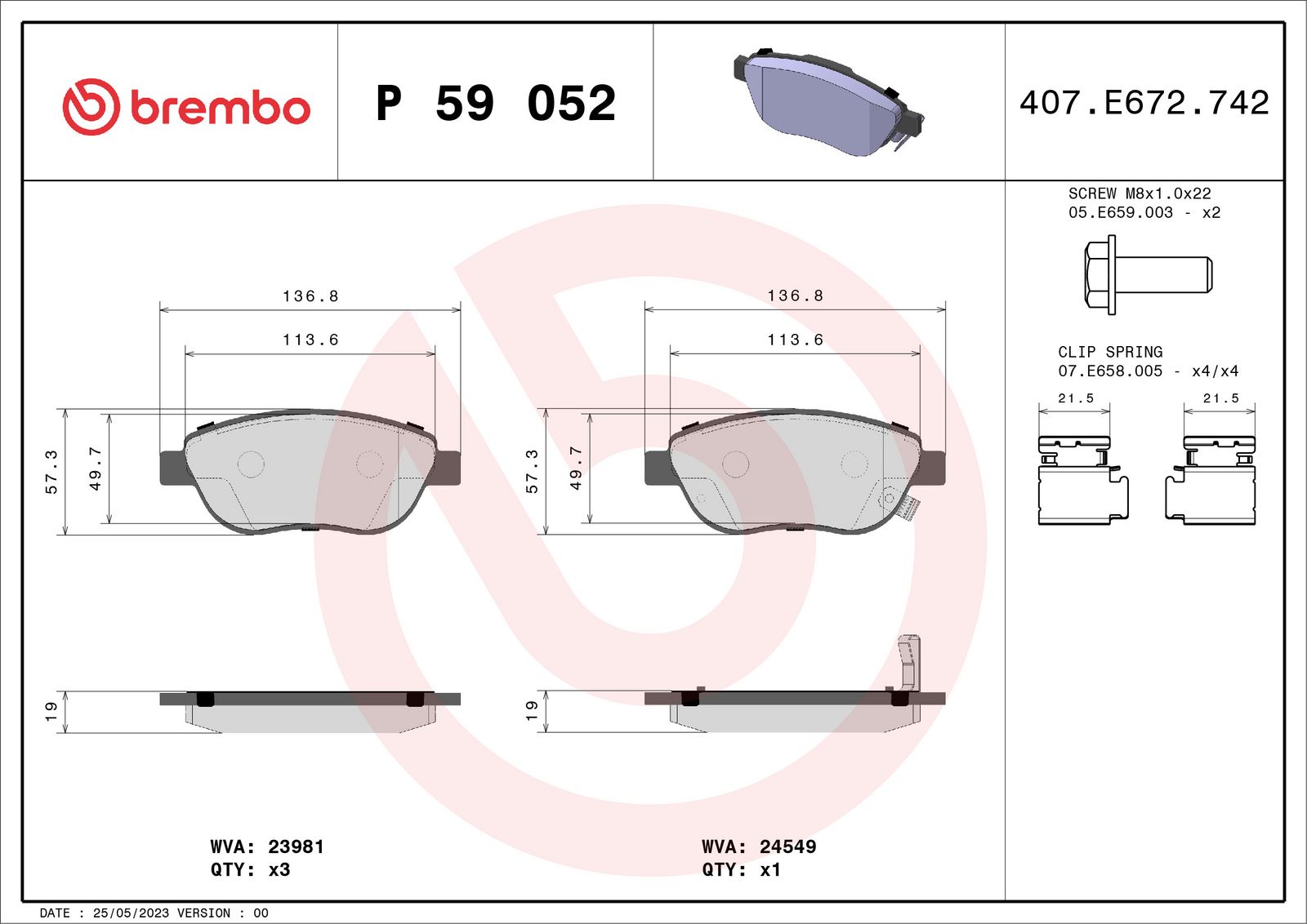 PRIME Low-Met Front Disc Brake Pad Set - P59052_01
