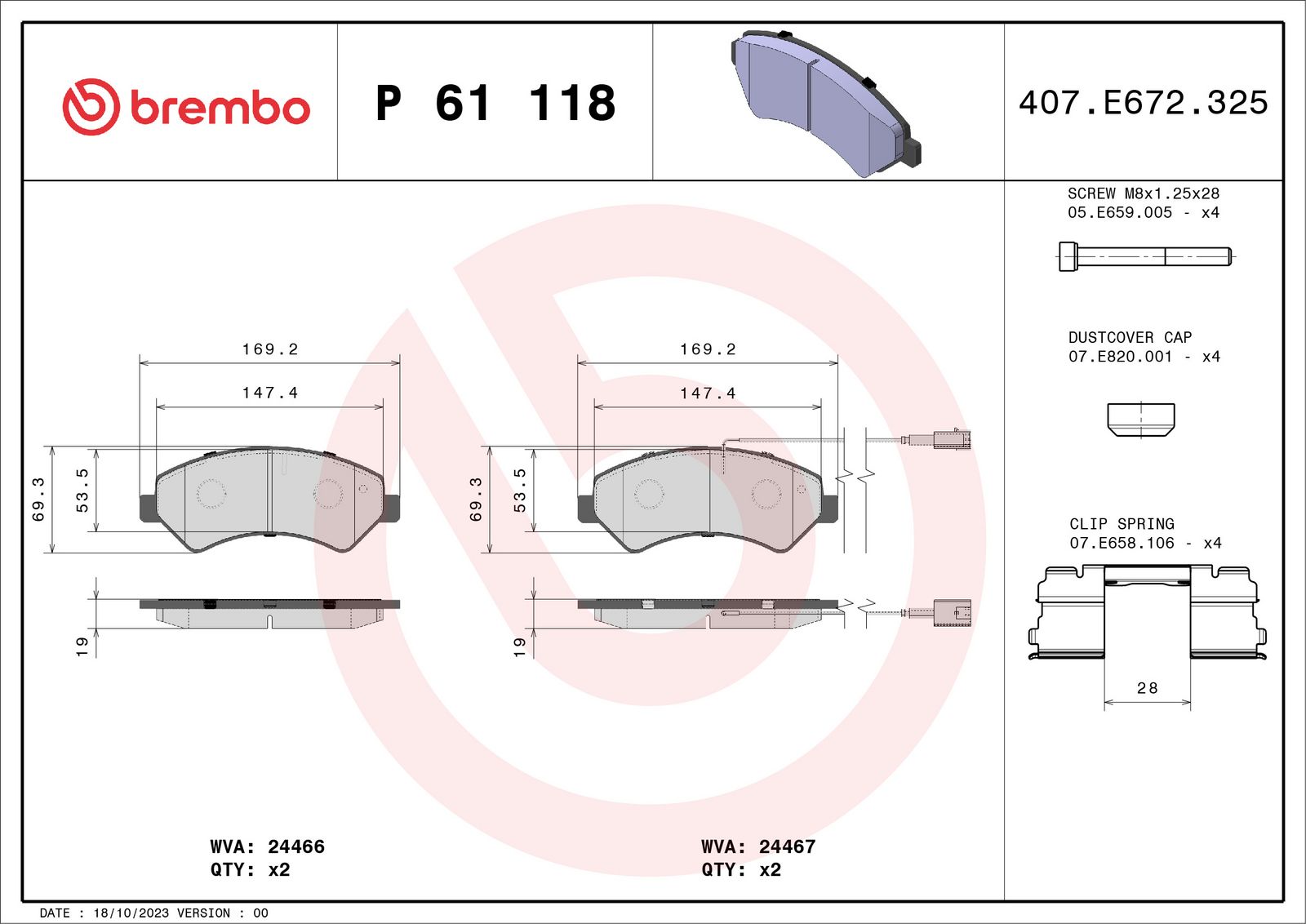 PRIME Low-Met Front Disc Brake Pad Set - P61118_01