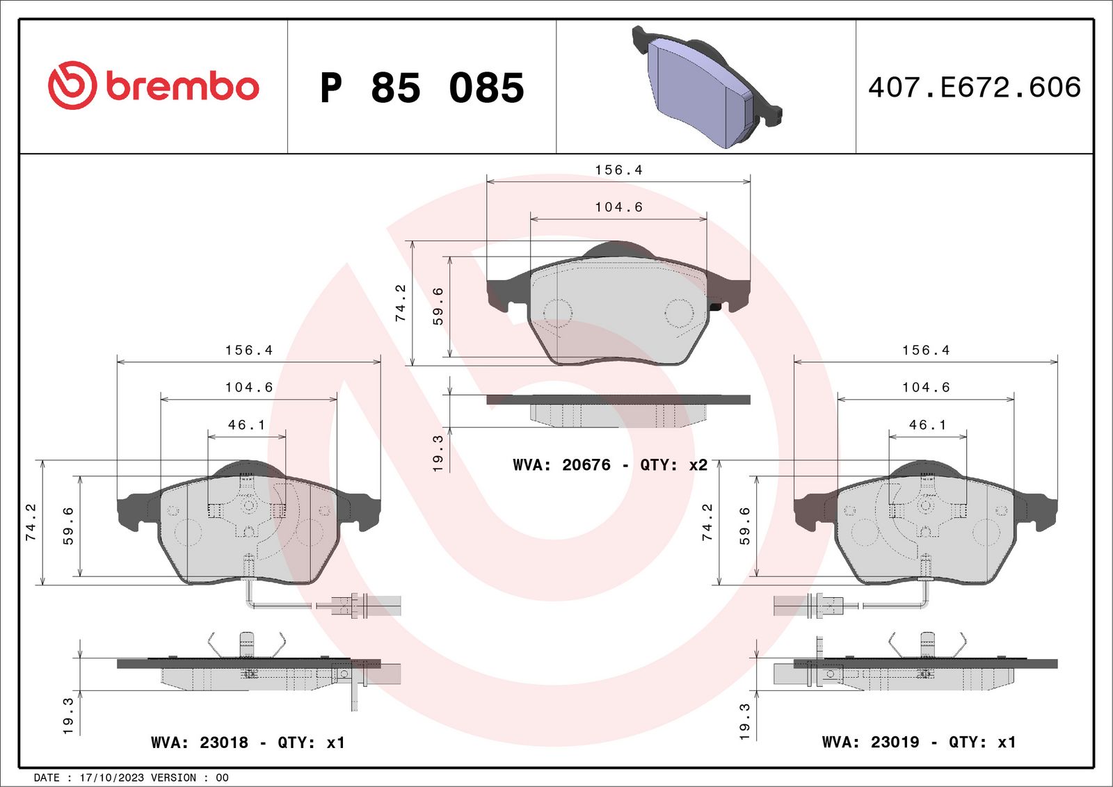 PRIME Low-Met Front Disc Brake Pad Set - P85085_01