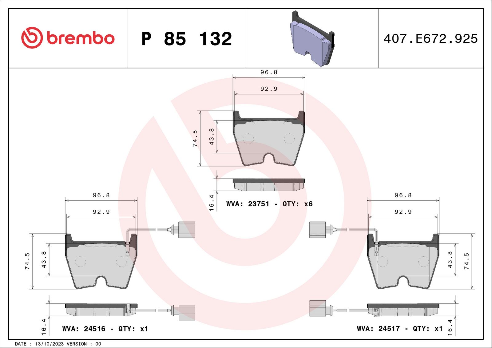 PRIME Low-Met Front Disc Brake Pad Set - P85132_01