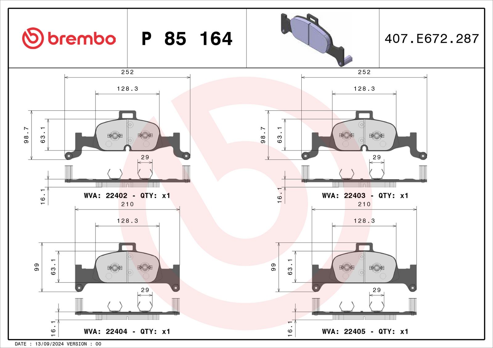 PRIME Low-Met Front Disc Brake Pad Set - P85164_01