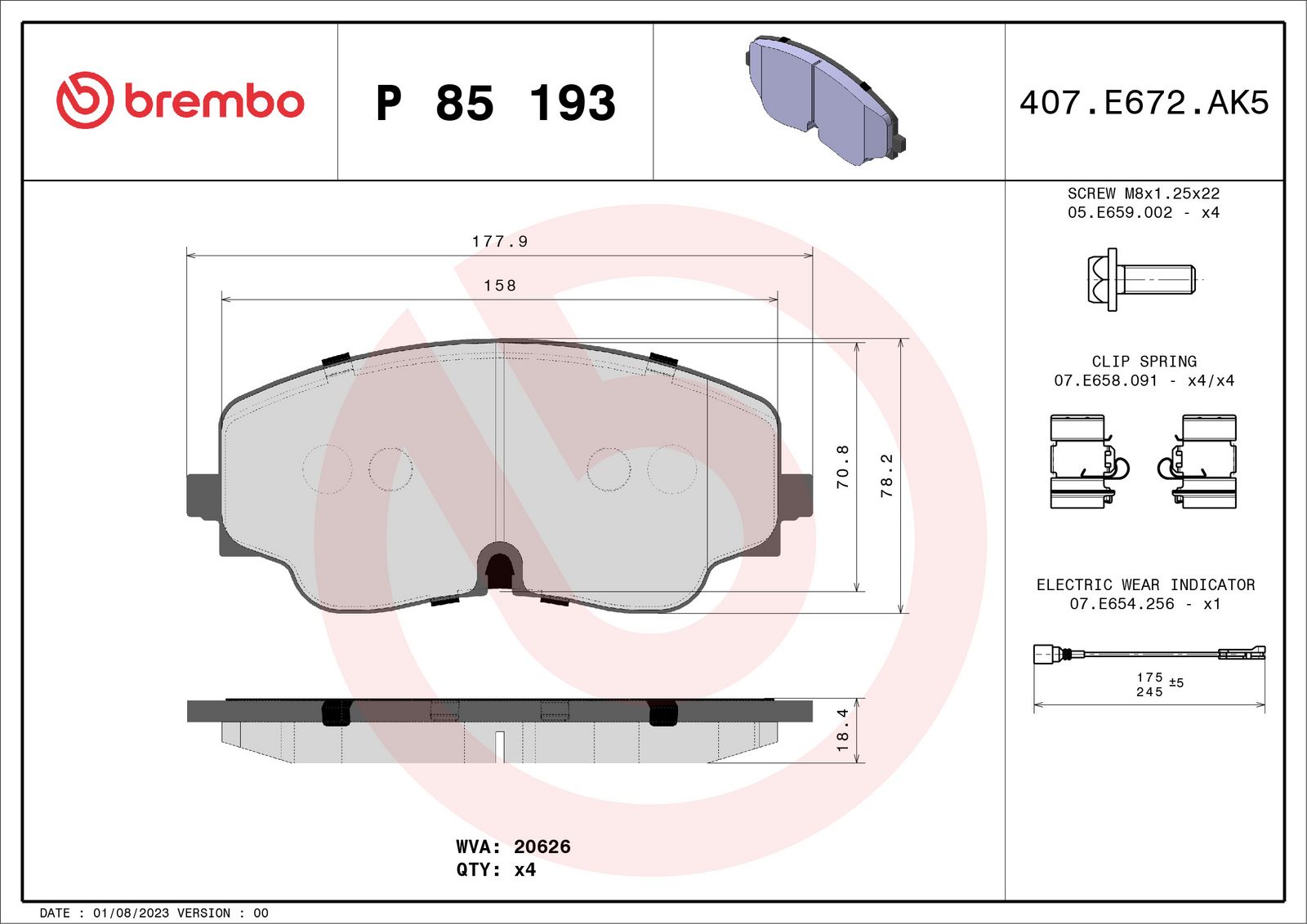 PRIME Low-Met Front Disc Brake Pad Set - P85193_01