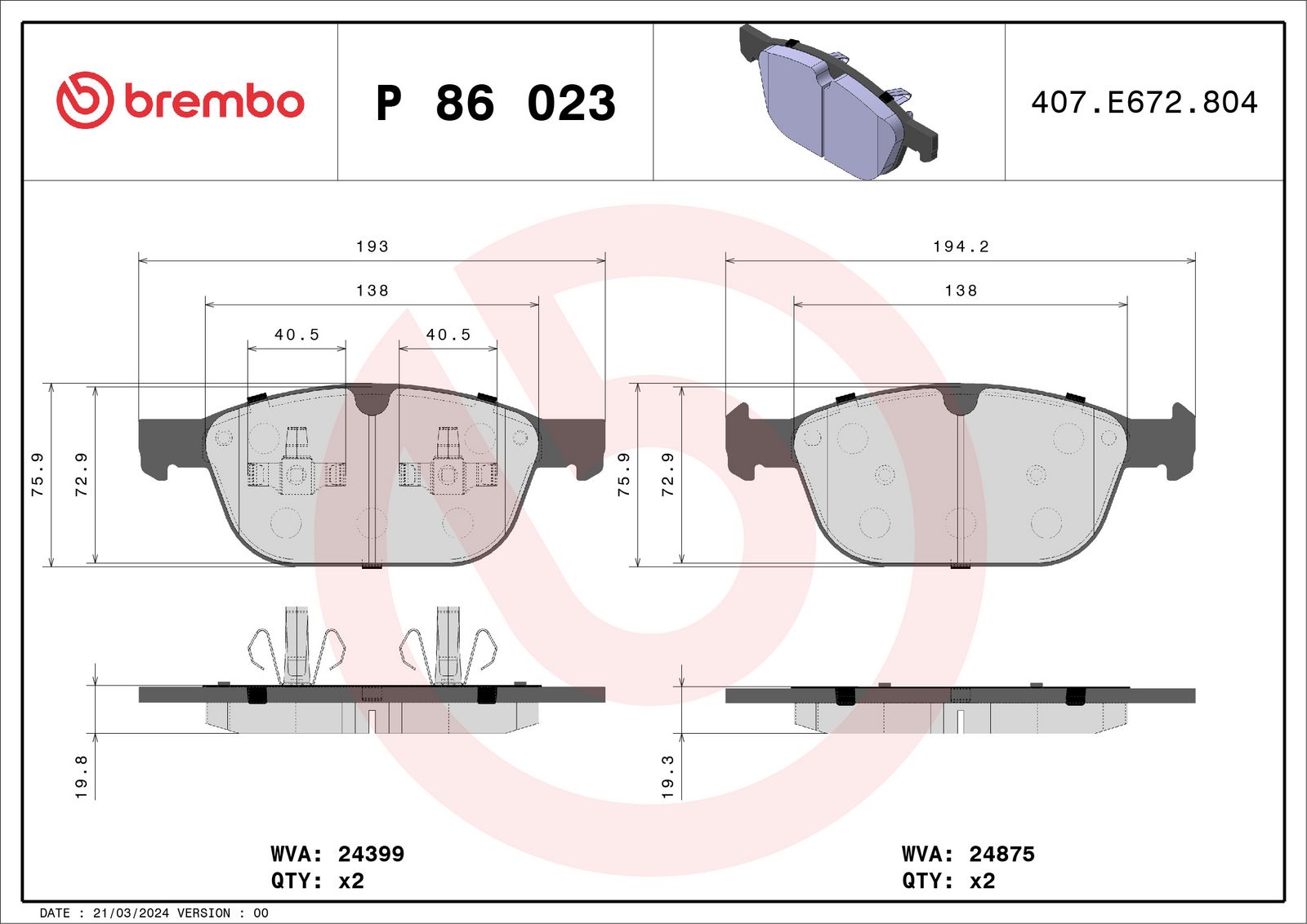 PRIME Low-Met Front Disc Brake Pad Set - P86023_01