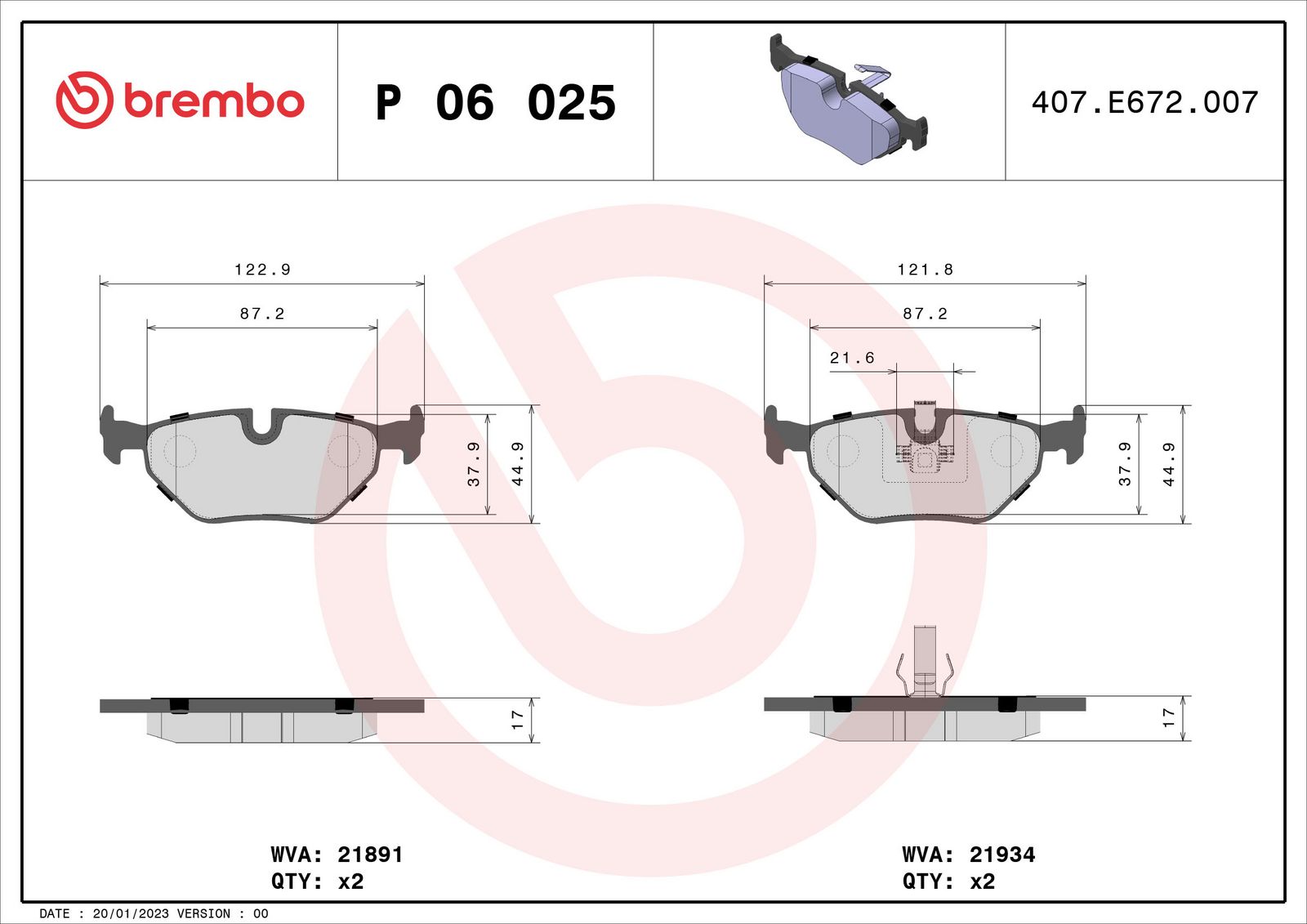 PRIME Low-Met Rear Disc Brake Pad Set - P06025_03