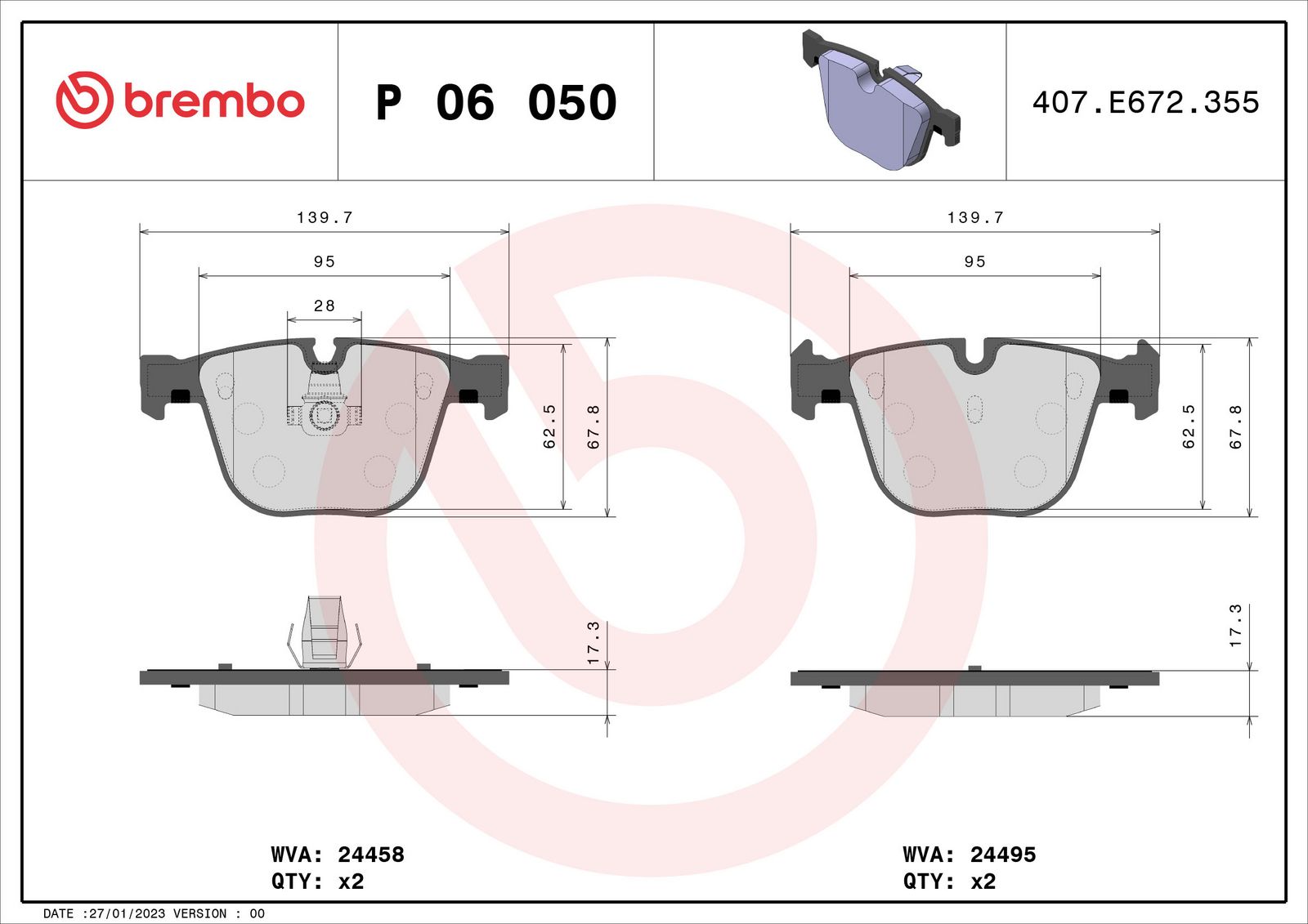 PRIME Low-Met Rear Disc Brake Pad Set - P06050_03