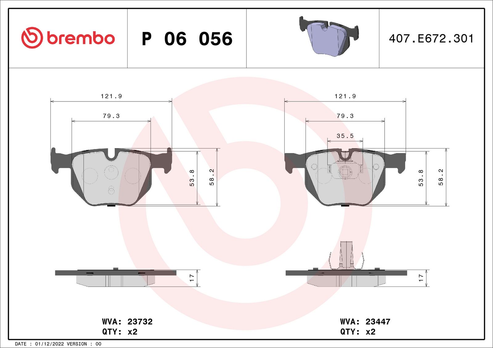 PRIME Low-Met Rear Disc Brake Pad Set - P06056_03