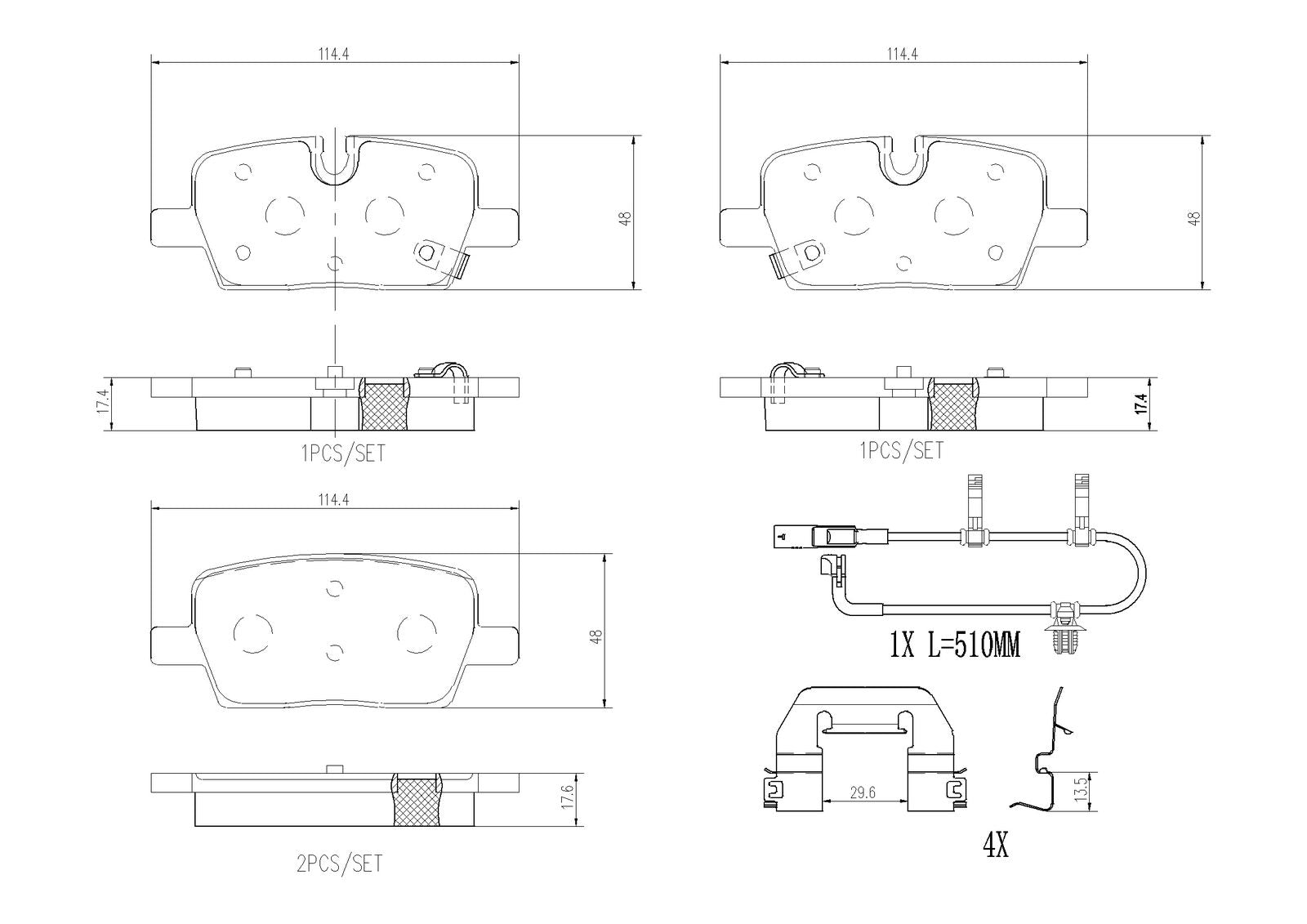 PRIME Low-Met Rear Disc Brake Pad Set - P09034_01