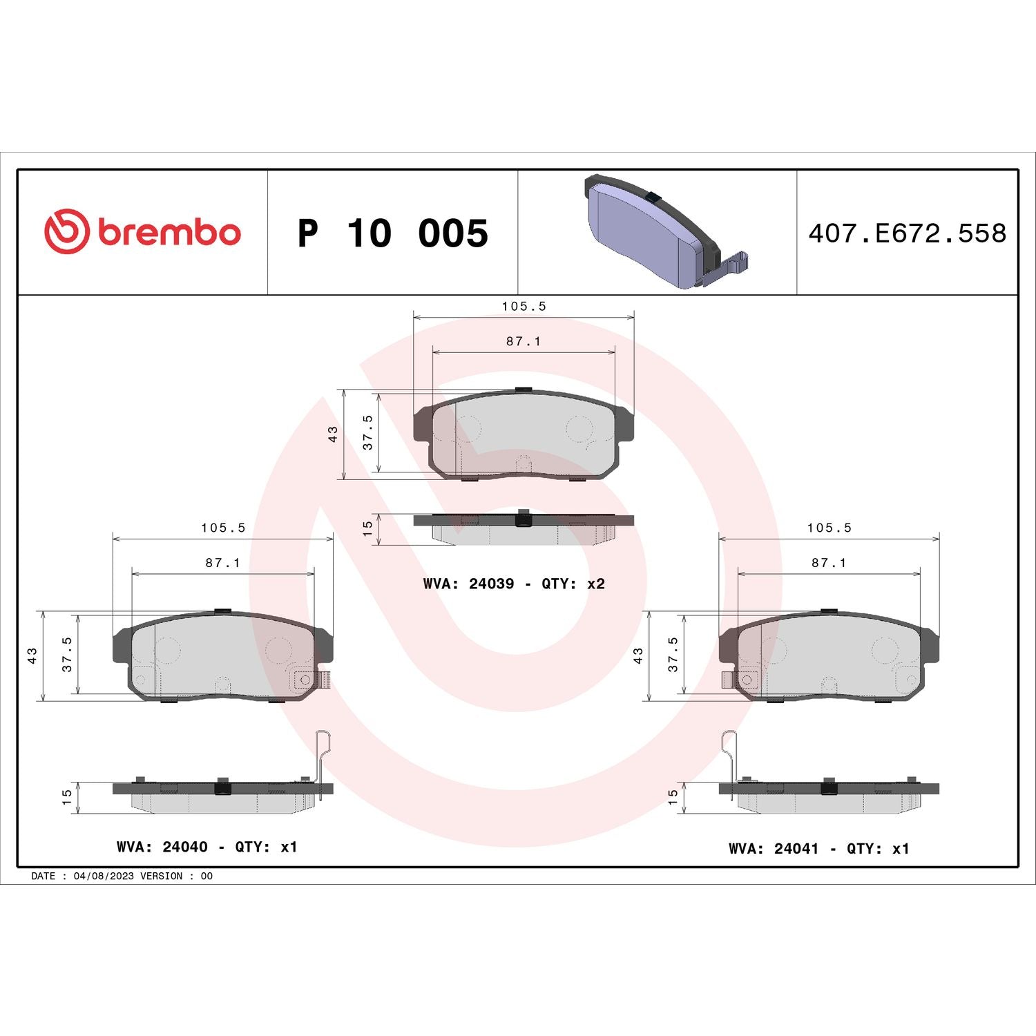 PRIME Low-Met Rear Disc Brake Pad Set - P10005_02