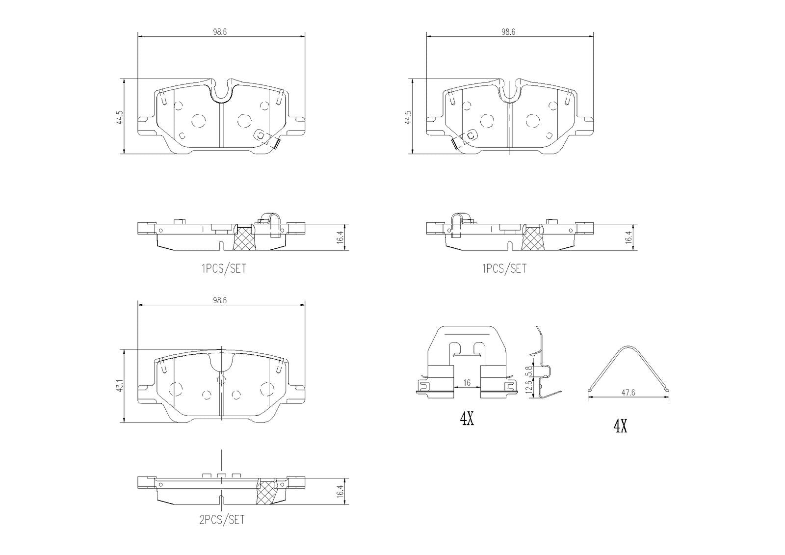 PRIME Low-Met Rear Disc Brake Pad Set - P10094_01