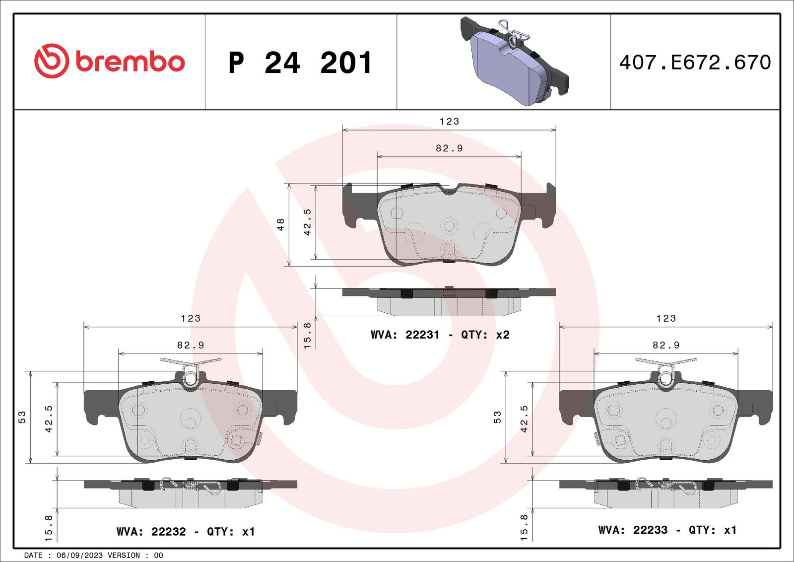 PRIME Low-Met Rear Disc Brake Pad Set - P24201_01