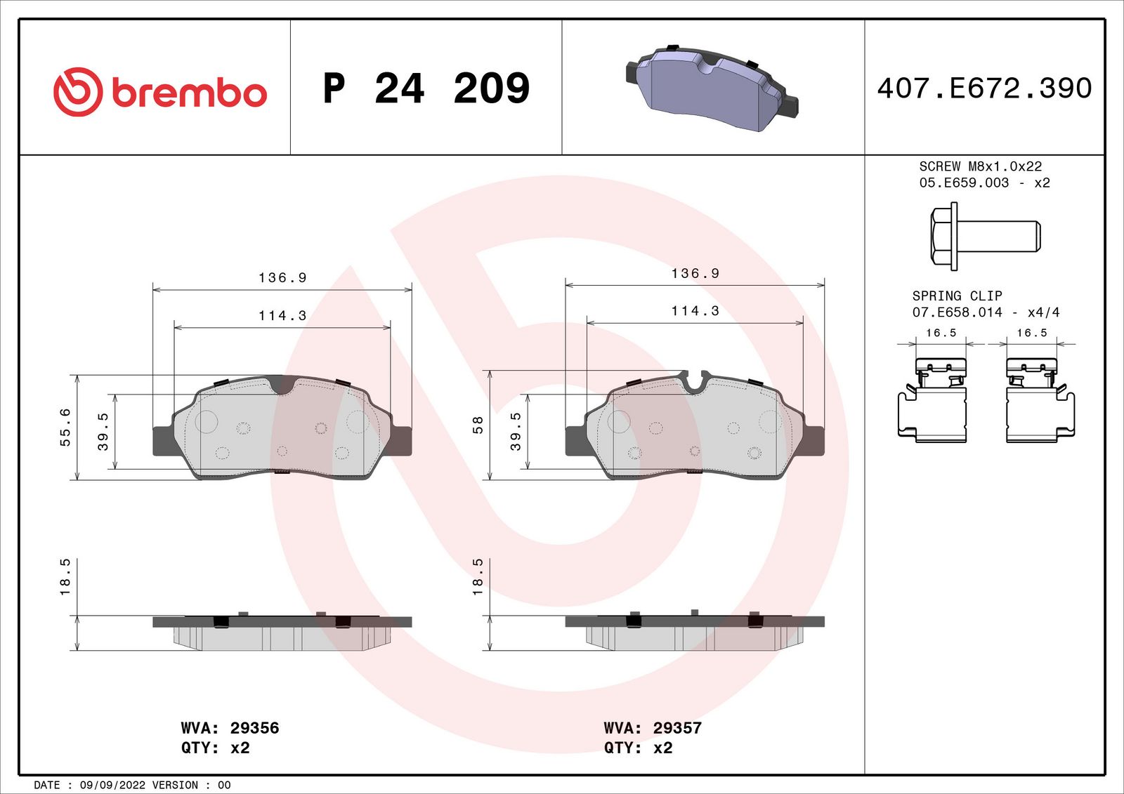 PRIME Low-Met Rear Disc Brake Pad Set - P24209_01