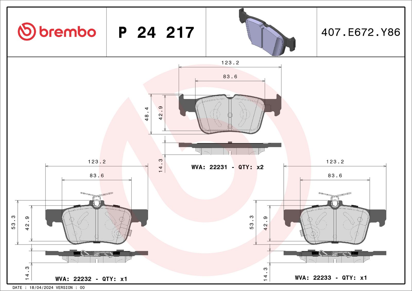 PRIME Low-Met Rear Disc Brake Pad Set - P24217_01