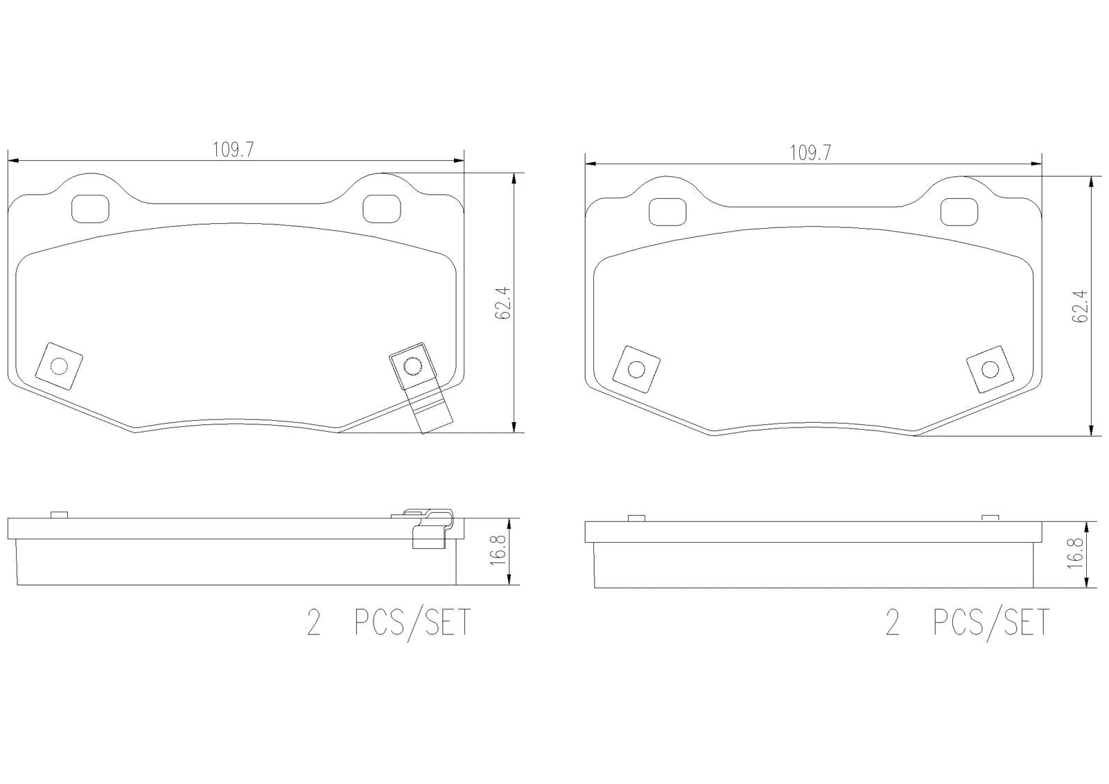 PRIME Low-Met Rear Disc Brake Pad Set - P24239_01