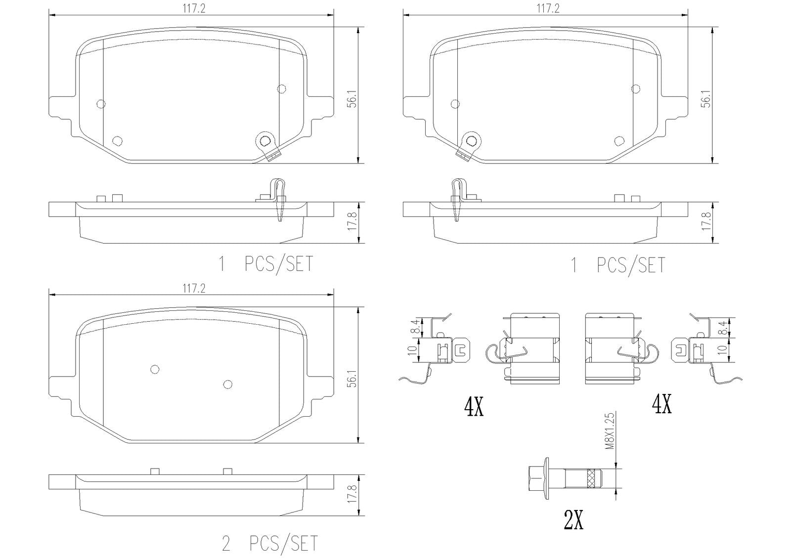 PRIME Low-Met Rear Disc Brake Pad Set - P24242_01