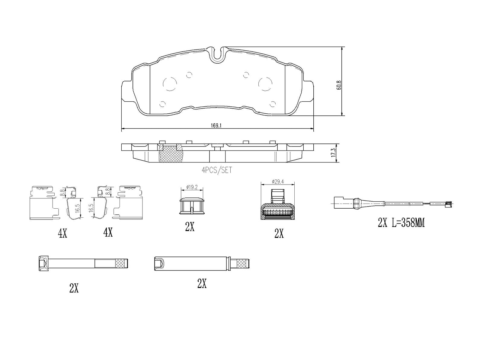 PRIME Low-Met Rear Disc Brake Pad Set - P24250_01