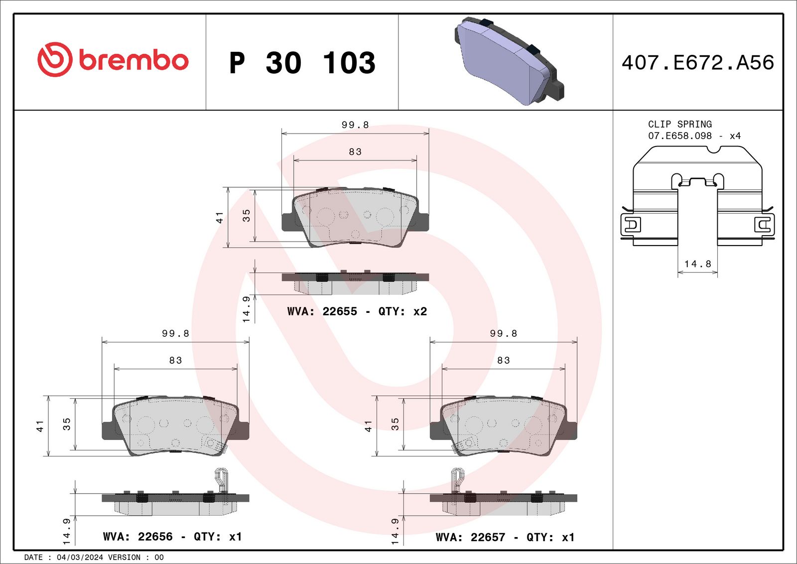 PRIME Low-Met Rear Disc Brake Pad Set - P30103_01