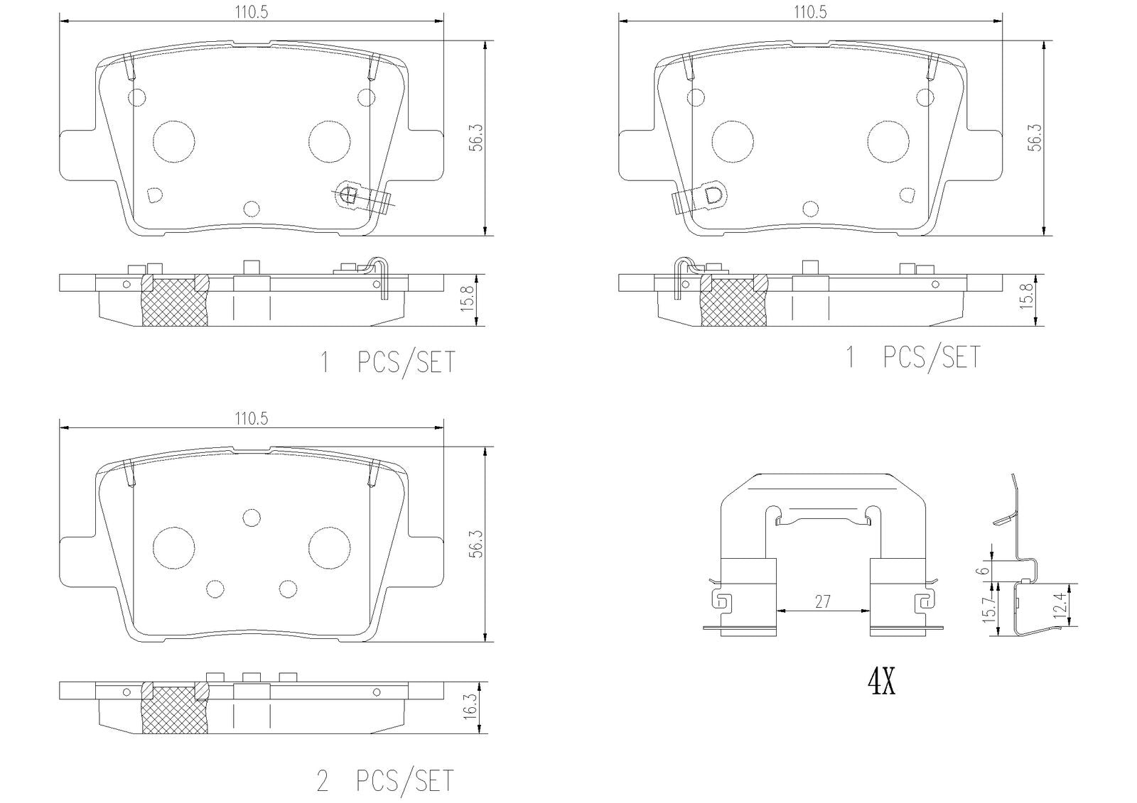 PRIME Low-Met Rear Disc Brake Pad Set - P30135_01