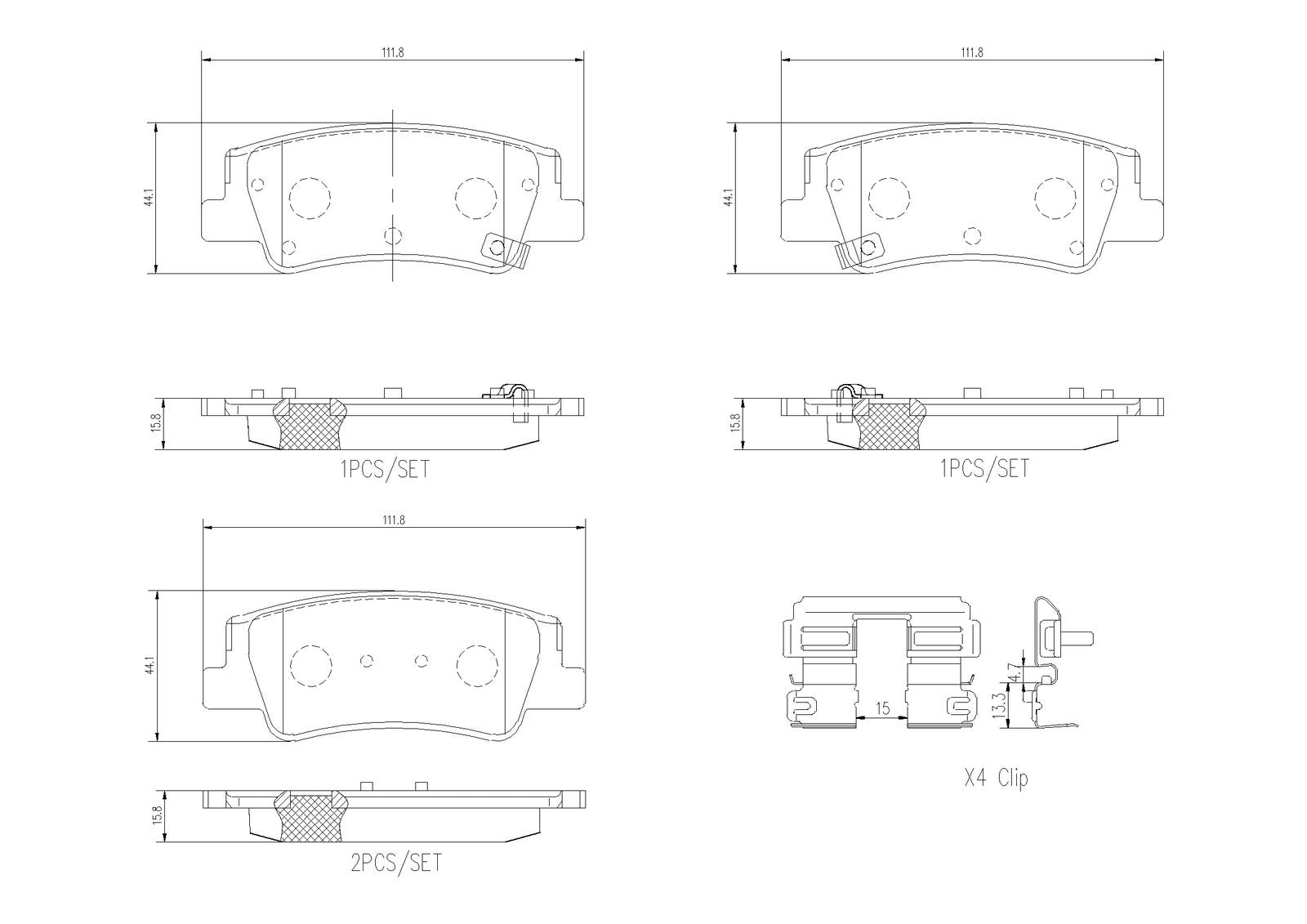 PRIME Low-Met Rear Disc Brake Pad Set - P30137_01