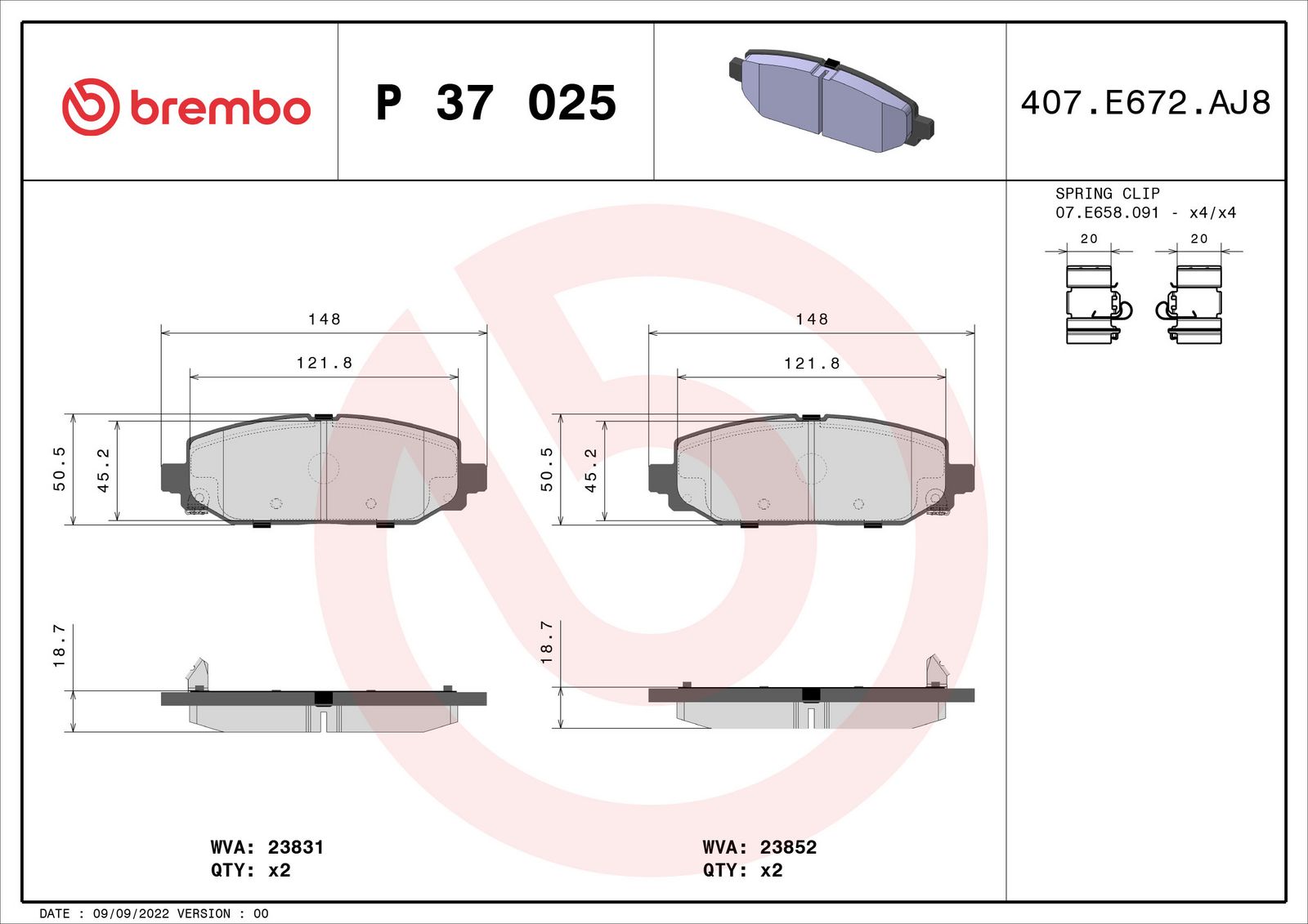 PRIME Low-Met Rear Disc Brake Pad Set - P37025_01